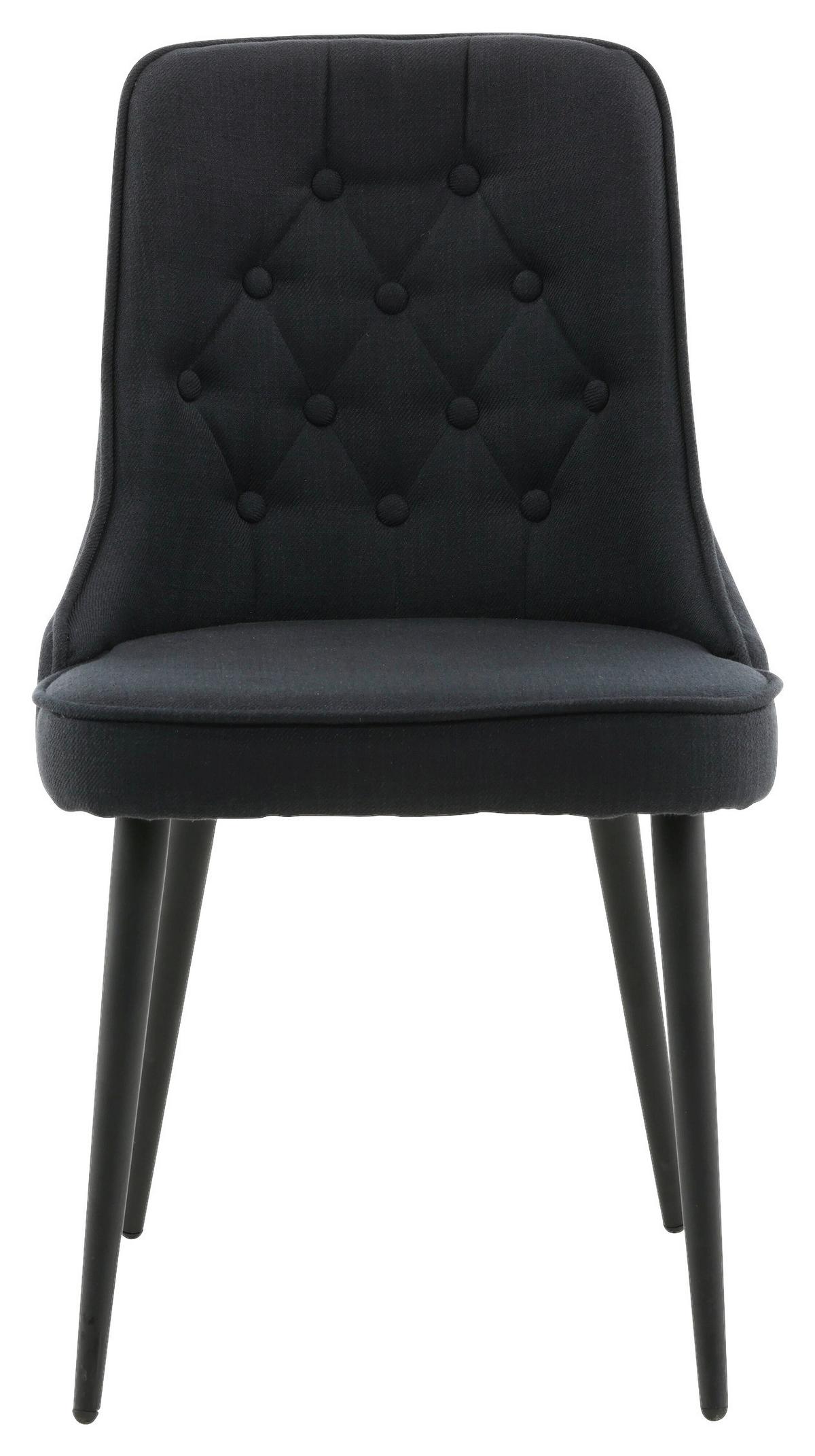 STUHL-SET VELVET DELUXE - Schwarz, Design, Kunststoff/Textil (50/88.5/66cm) - Livetastic