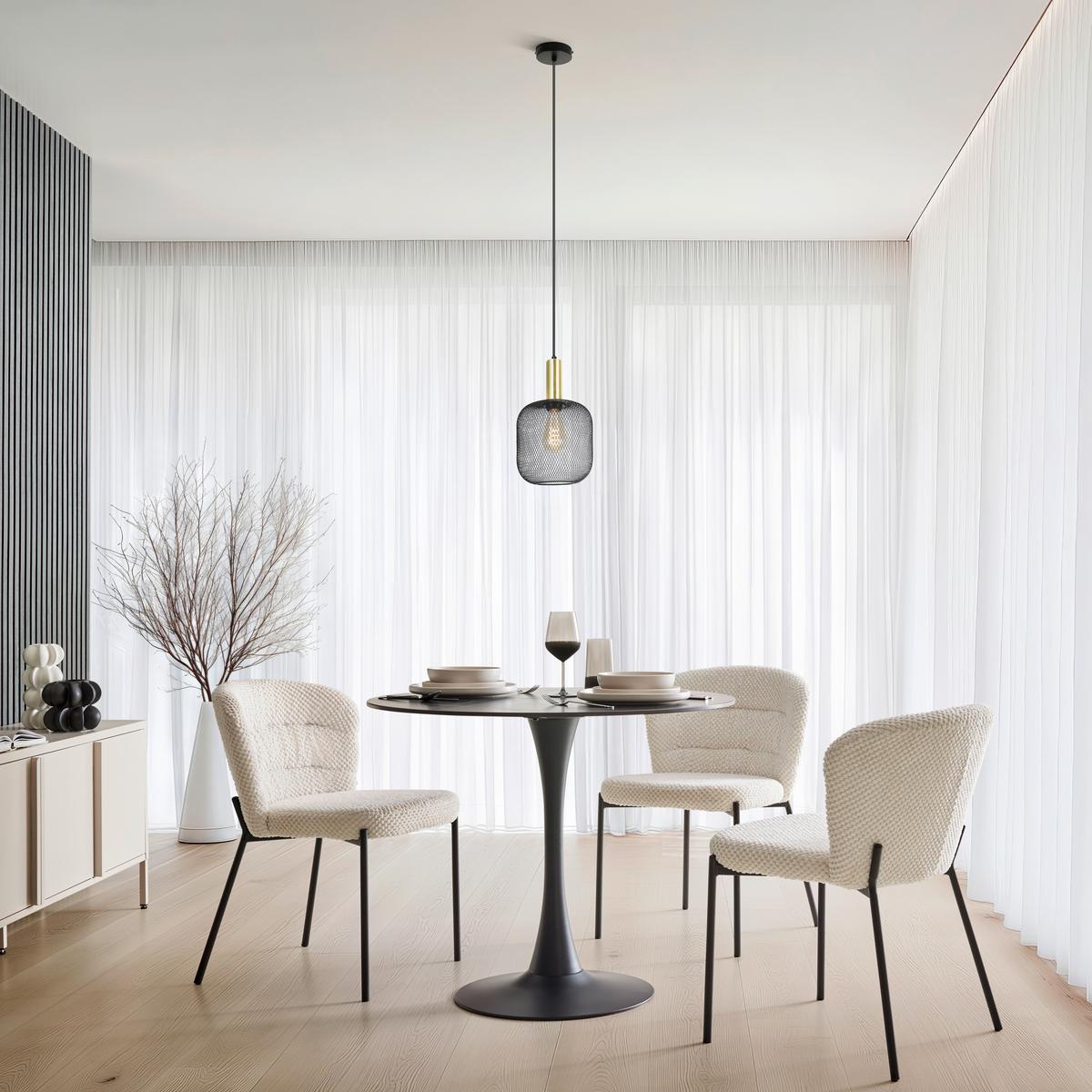 Lampă suspendată Drato - auriu/negru, Modern, metal (20/120cm) - Mömax