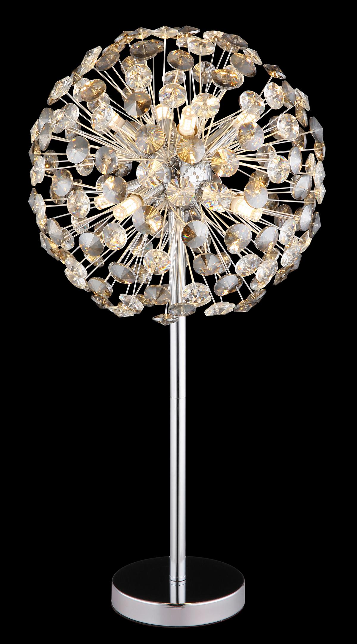 KRISTALL-TISCHLEUCHTE 64135TC  KATRINA - Klar/Chromfarben, Lifestyle, Glas/Kunststoff (35/65cm) - Globo