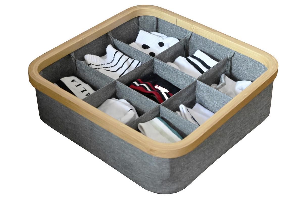 Škatla Za Shranjevanje Simply Storage -Ext- - siva, Moderno, karton/tekstil (30/30/9cm) - Premium Living