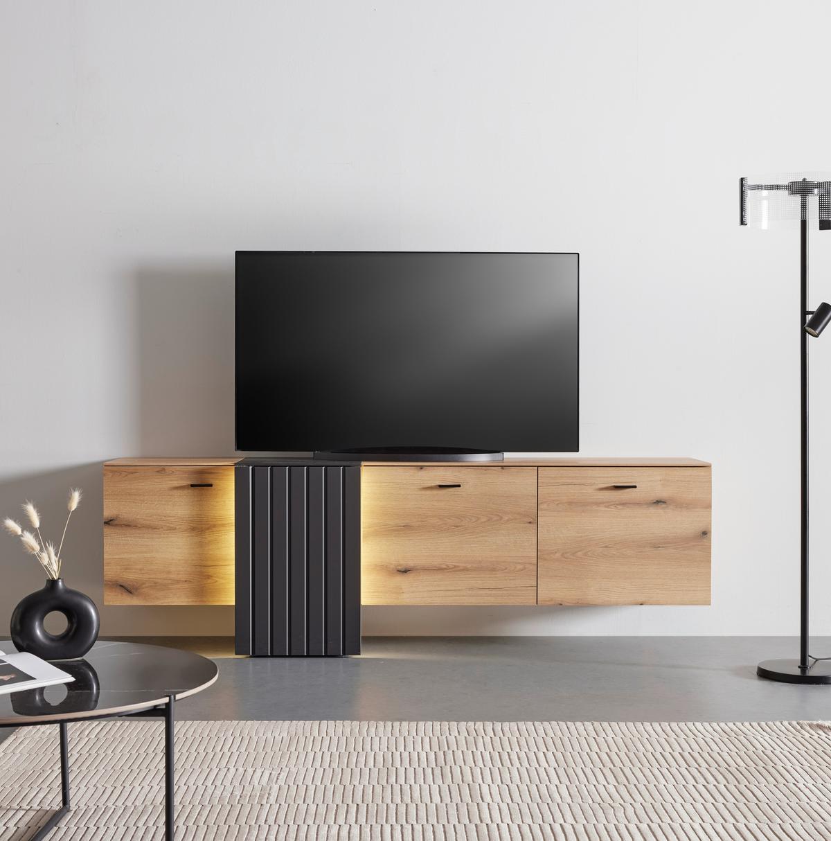 TV-Element in Eiche/Grau - Modern, Holzwerkstoff/Kunststoff (207,8/66/44,8cm) - Mömax