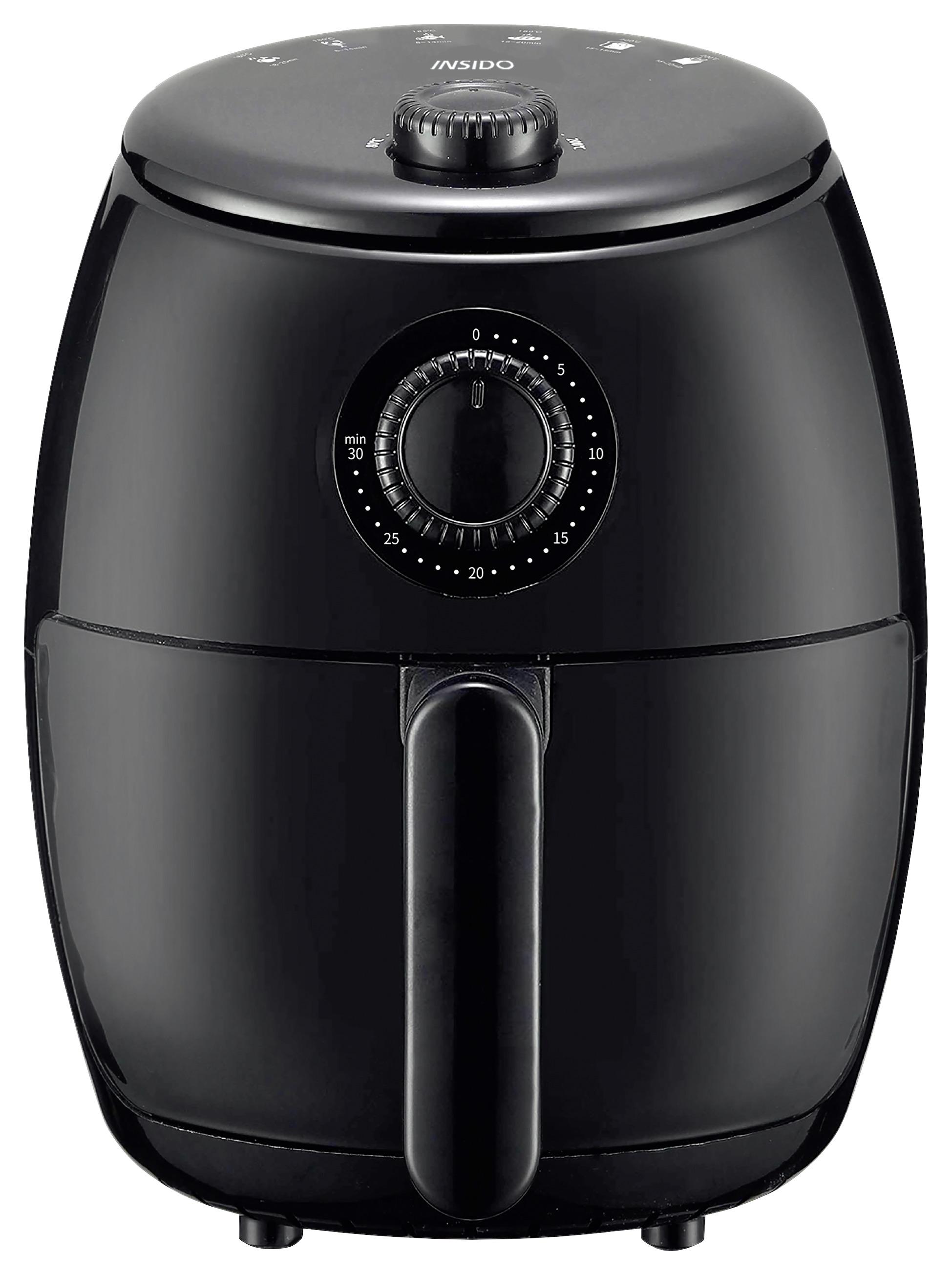 Heißluftfritteuse Joline in Schwarz max. 1000 Watt - Schwarz, Romantik / Landhaus, Kunststoff/Metall (21,6/26,4/27,7cm) - Insido