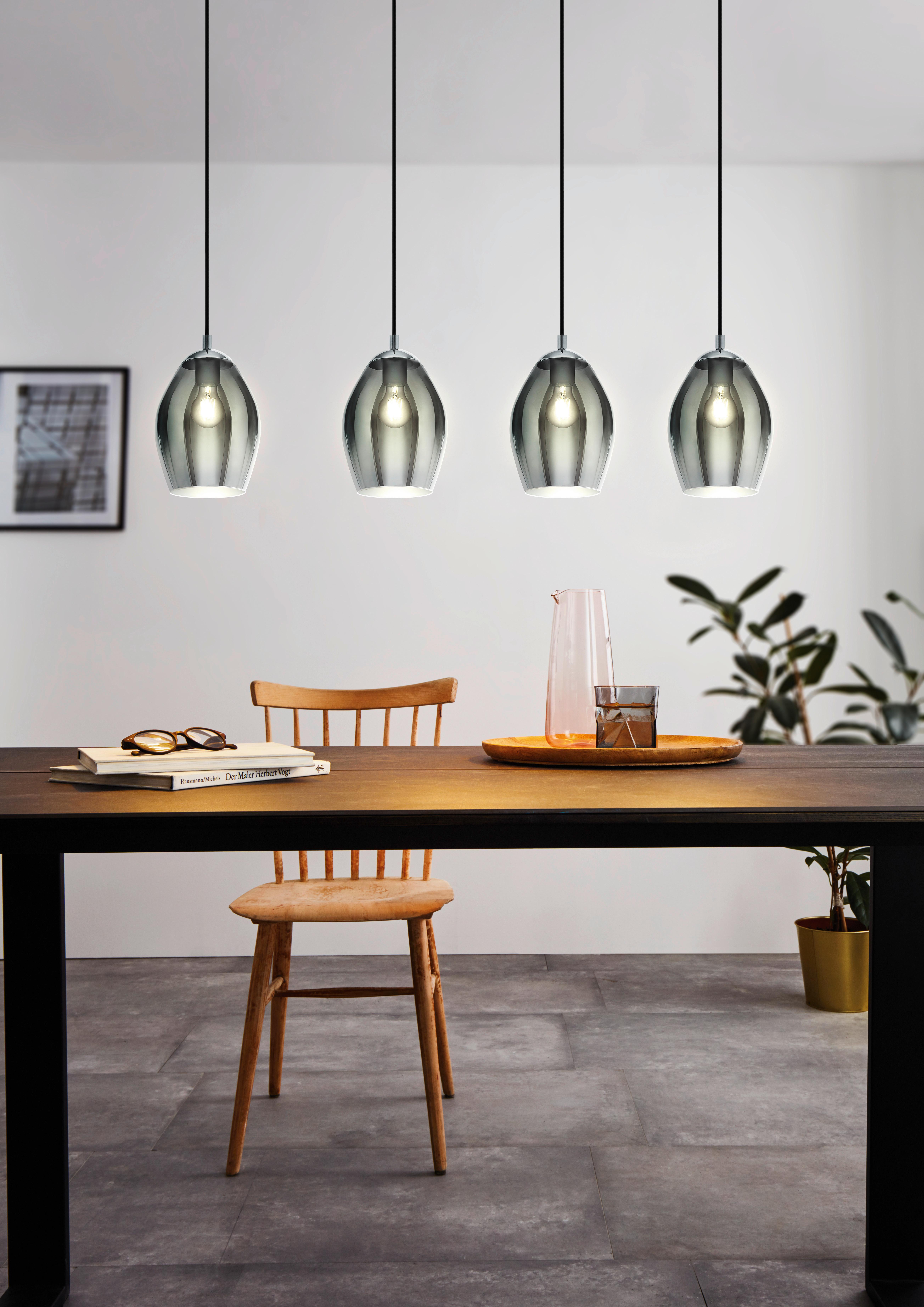 LAMPA WISZĄCA 39566* ESTANYS - niklowy/czarny, Design, metal/szkło (113/18,5/150cm) - Eglo