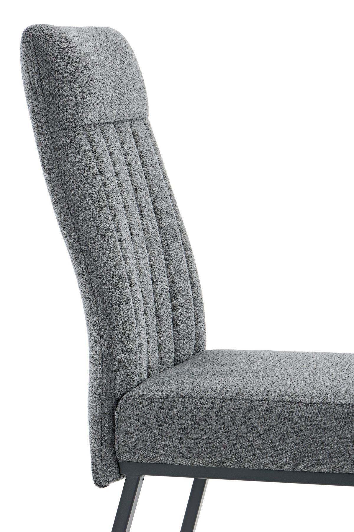 STUHL-SET CATANIA I S 4ER-SET - Anthrazit/Schwarz, MODERN, Textil/Metall (44/95/63,5cm) - MID.YOU