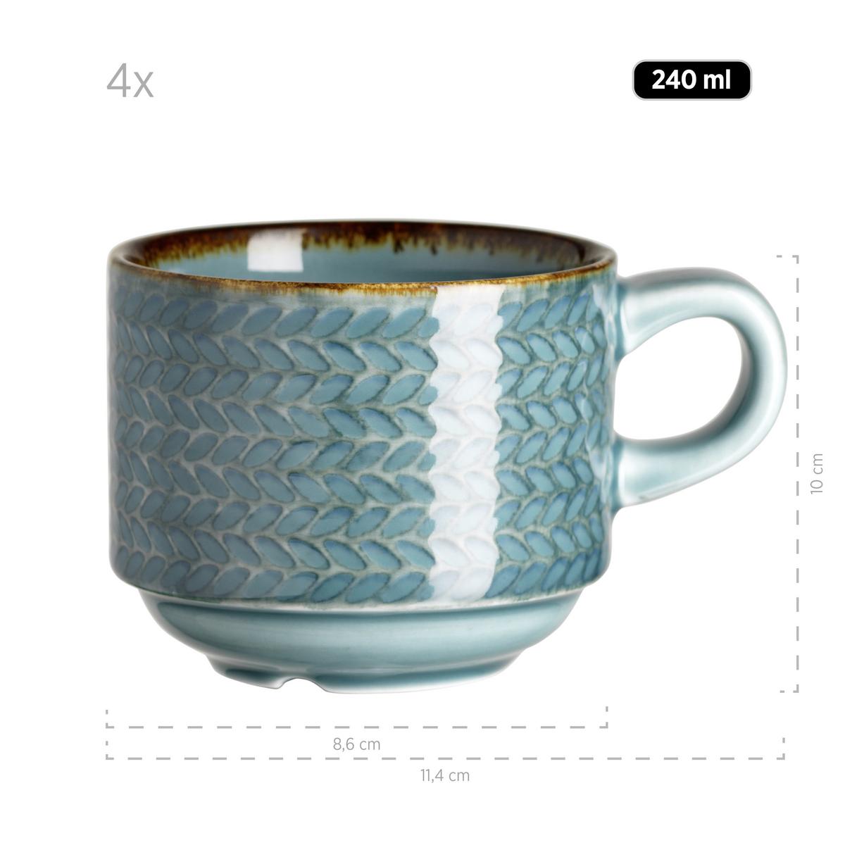 KAFFEESERVICE 931942, BLAU POSTSICHER - Blau, Basics, Keramik (24,5/24,5/22,5cm) - Mäser