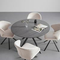 Masa LUCA - negru/gri, Design, metal/material pe bază de lemn (120/75cm) - Mömax