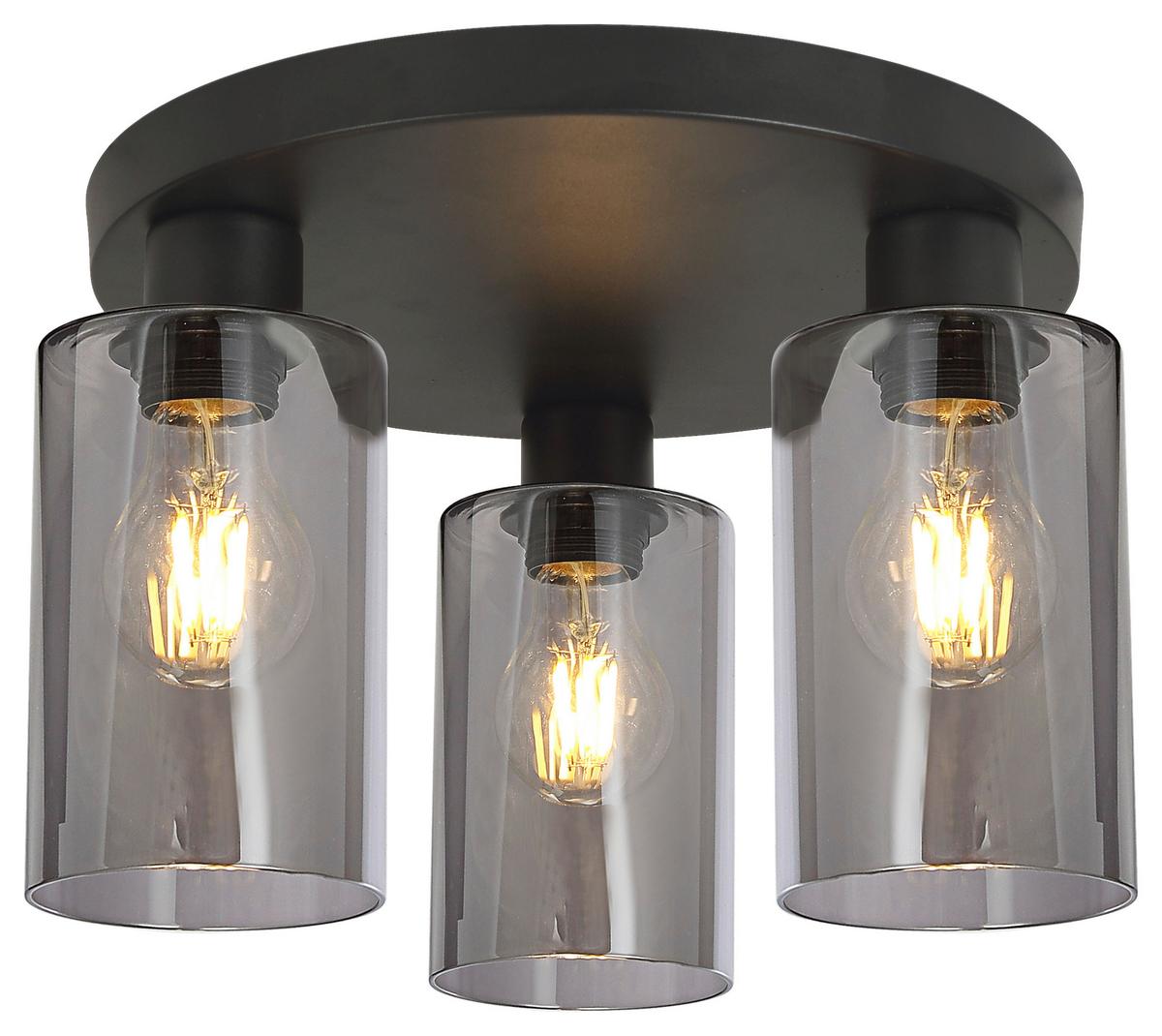 Reflektor Hadera - črna, Moderno, kovina/steklo (34/22cm) - Modern Living