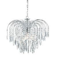 Kristály Függőlámpa 4175-5 Waterfall - krómszínű, Design, üveg/fém (53/98cm)