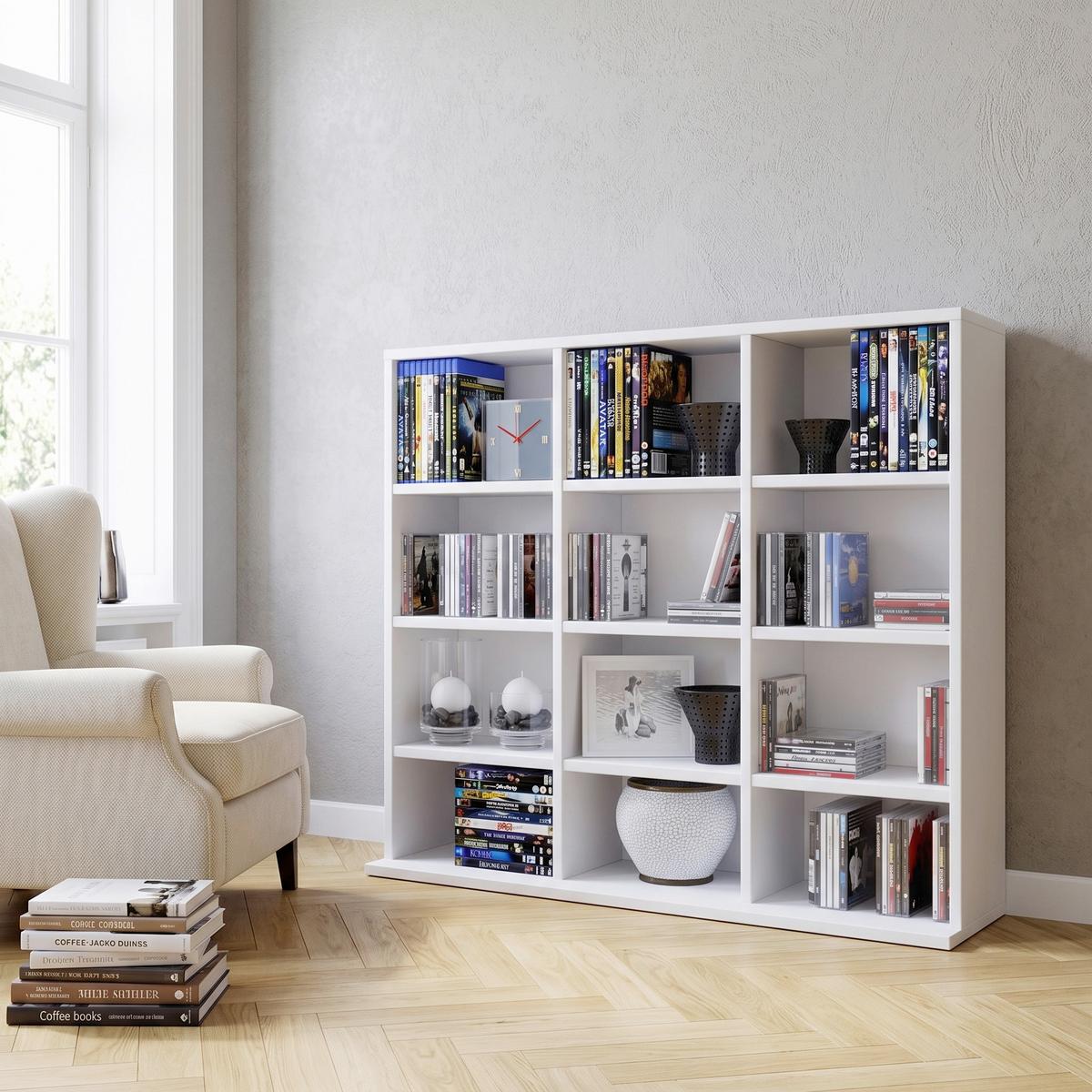 Etajeră Megosa Mini - alb, Konventionell, material pe bază de lemn (102/83/18 (23)cm) - MID.YOU