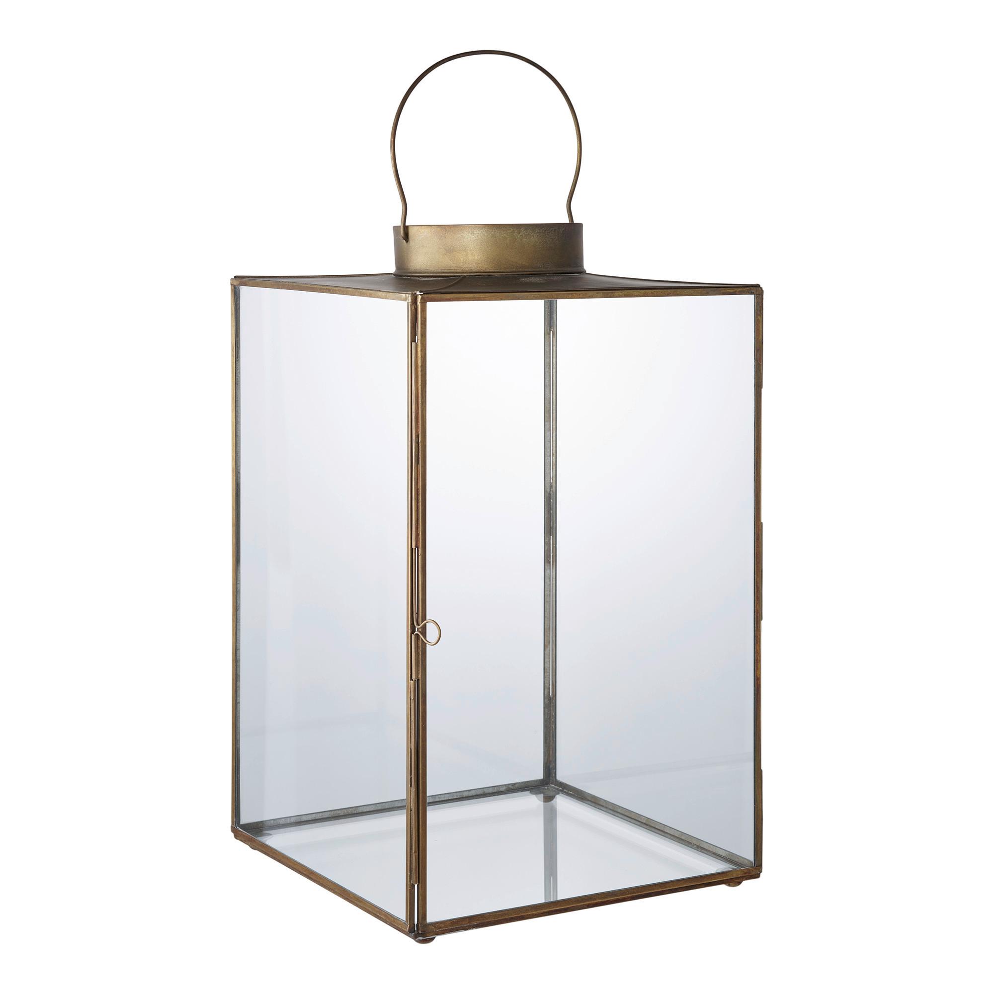 Laterne Mohali Lantern Orange - Orange, Design, Glas/Metall (24.5/42/24.5cm)