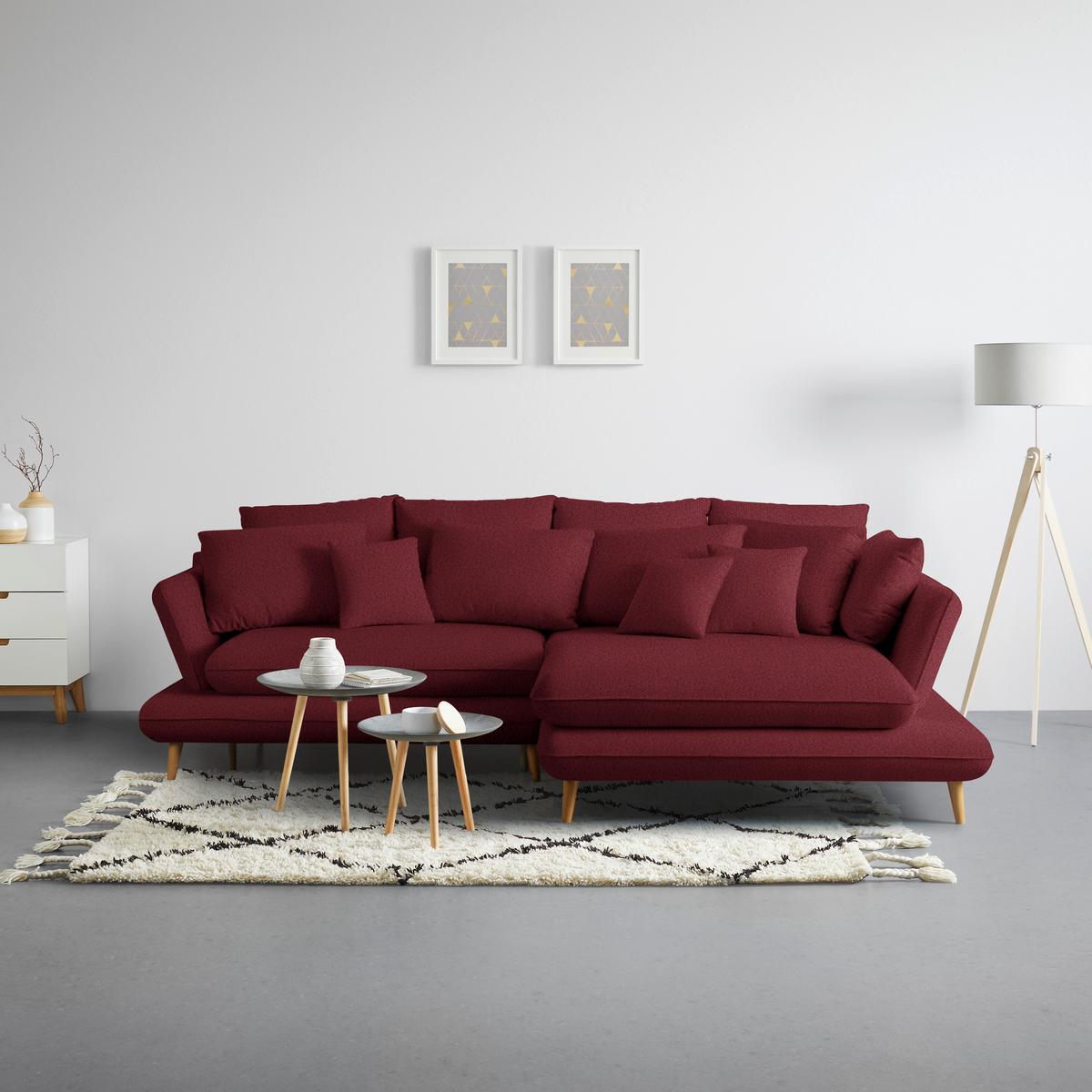 Kutna Garnitura Monte - prirodne boje/boje crnog vina, Romantično / ladanjski, tekstil/drvo (283/181cm) - Premium Living