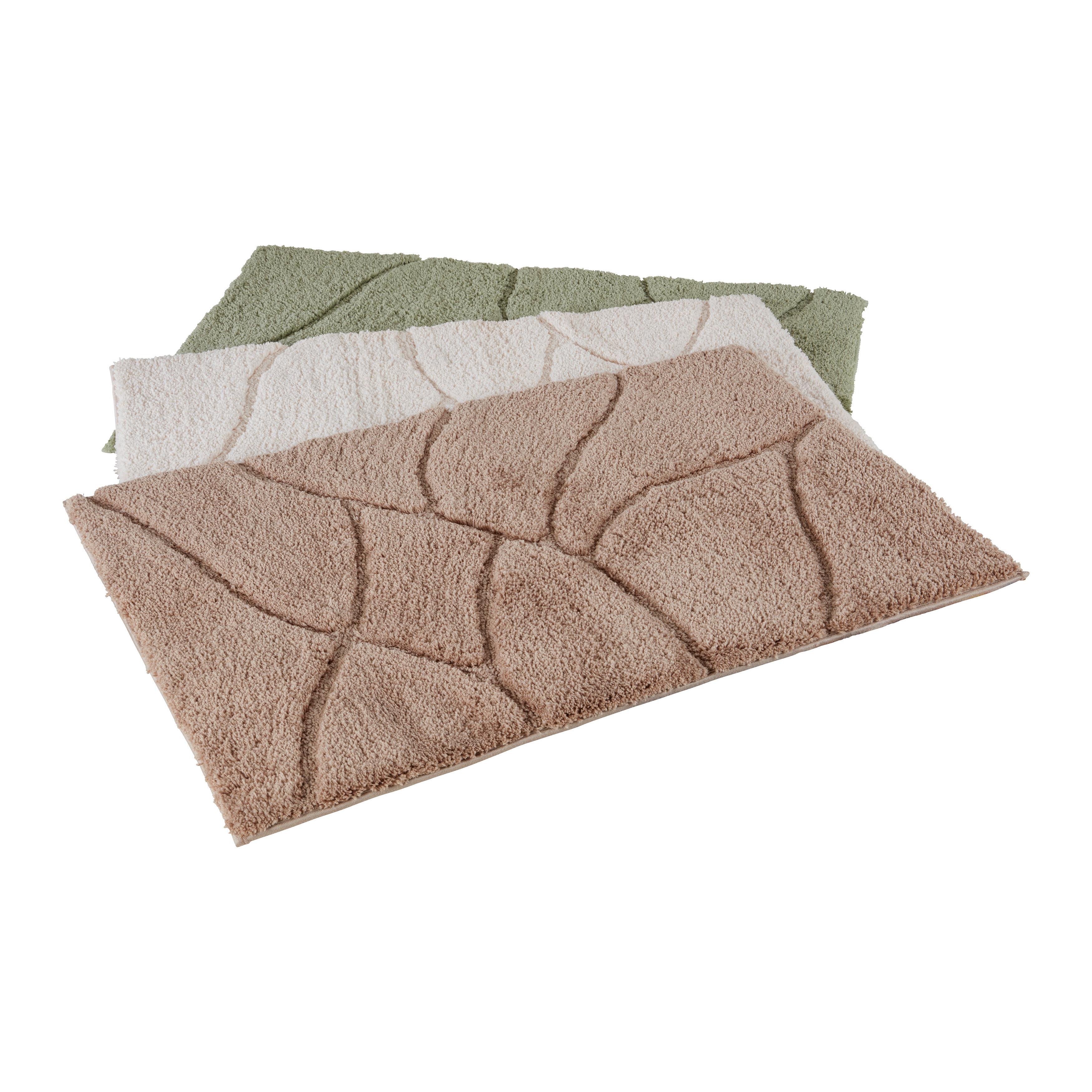 Badematte Leave Taupe ca. 60x90cm - Taupe, MODERN, Textil (60/90cm) - Modern Living