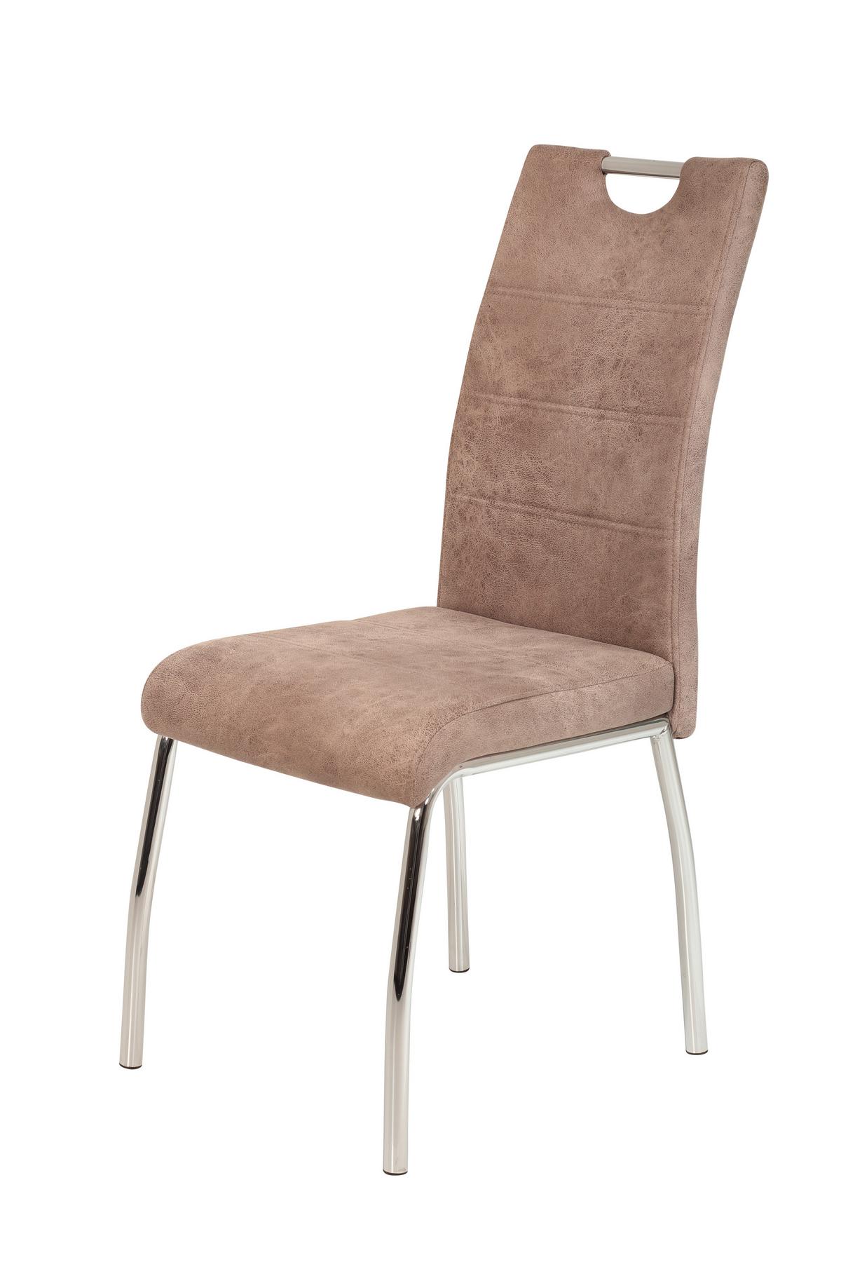 STUHL-SET SUSI II S 4ER-SET - Chromfarben/Beige, MODERN, Textil/Metall (44/98/61cm) - P & B