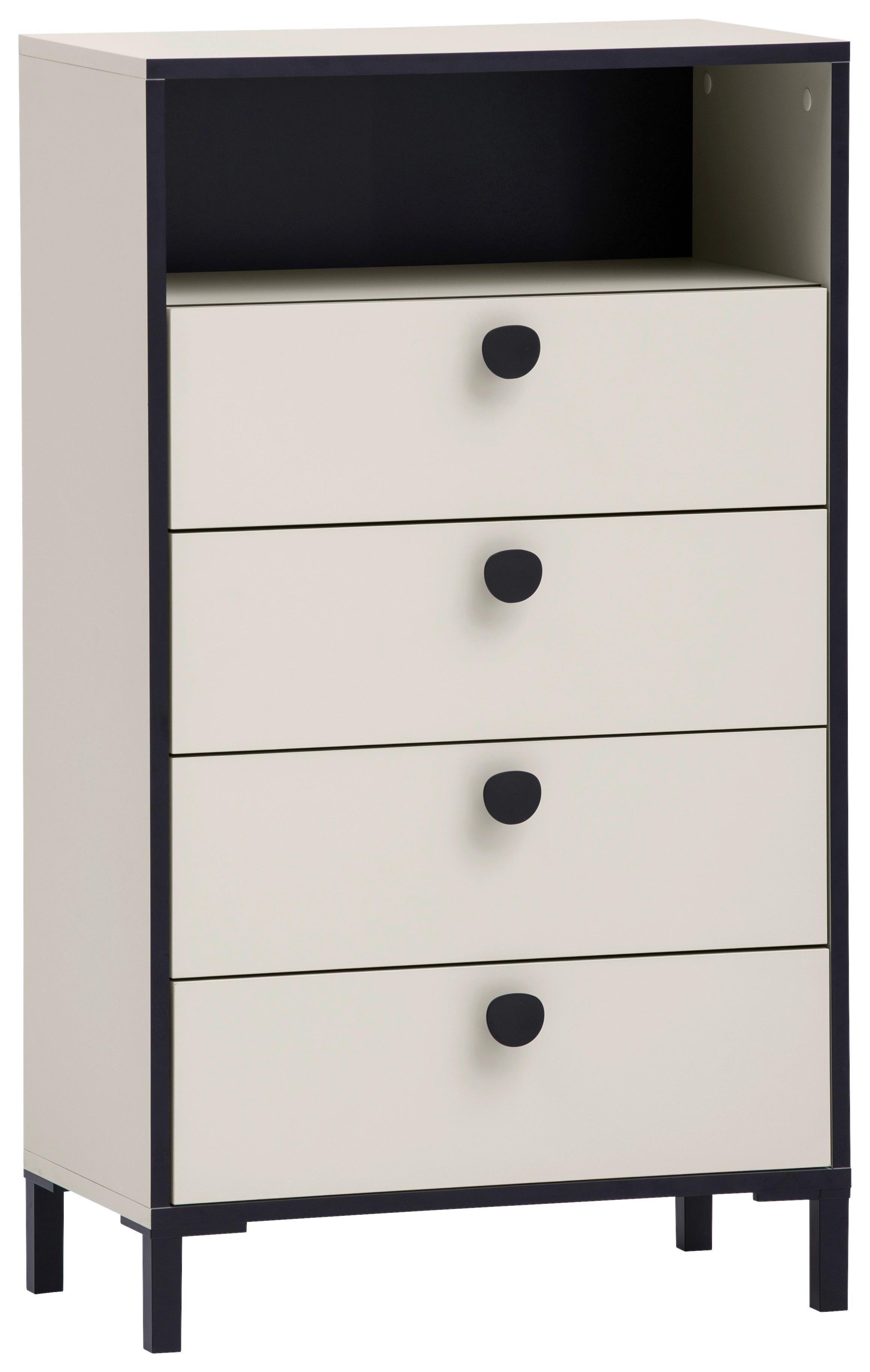 Visoka Komoda Edda, Bež - črna/bež, Design, kovina/umetna masa (60,2/103,4/33,1cm) - MID.YOU