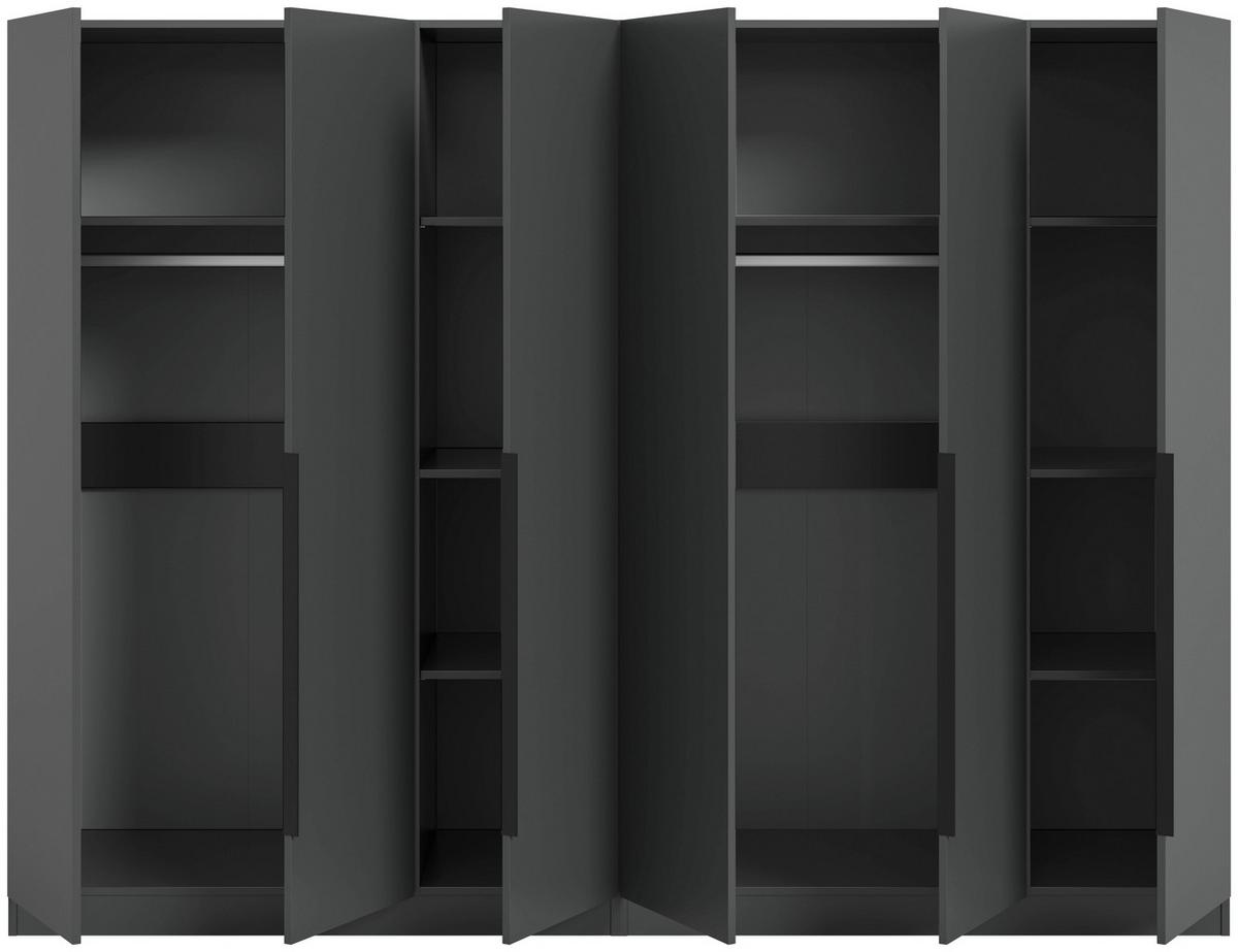 Drehtürenschrank KOPENHAGEN ca.240x181x52cm Anthrazit - Anthrazit/Schwarz, MODERN, Holzwerkstoff/Kunststoff (240/181/52cm) - MID.YOU