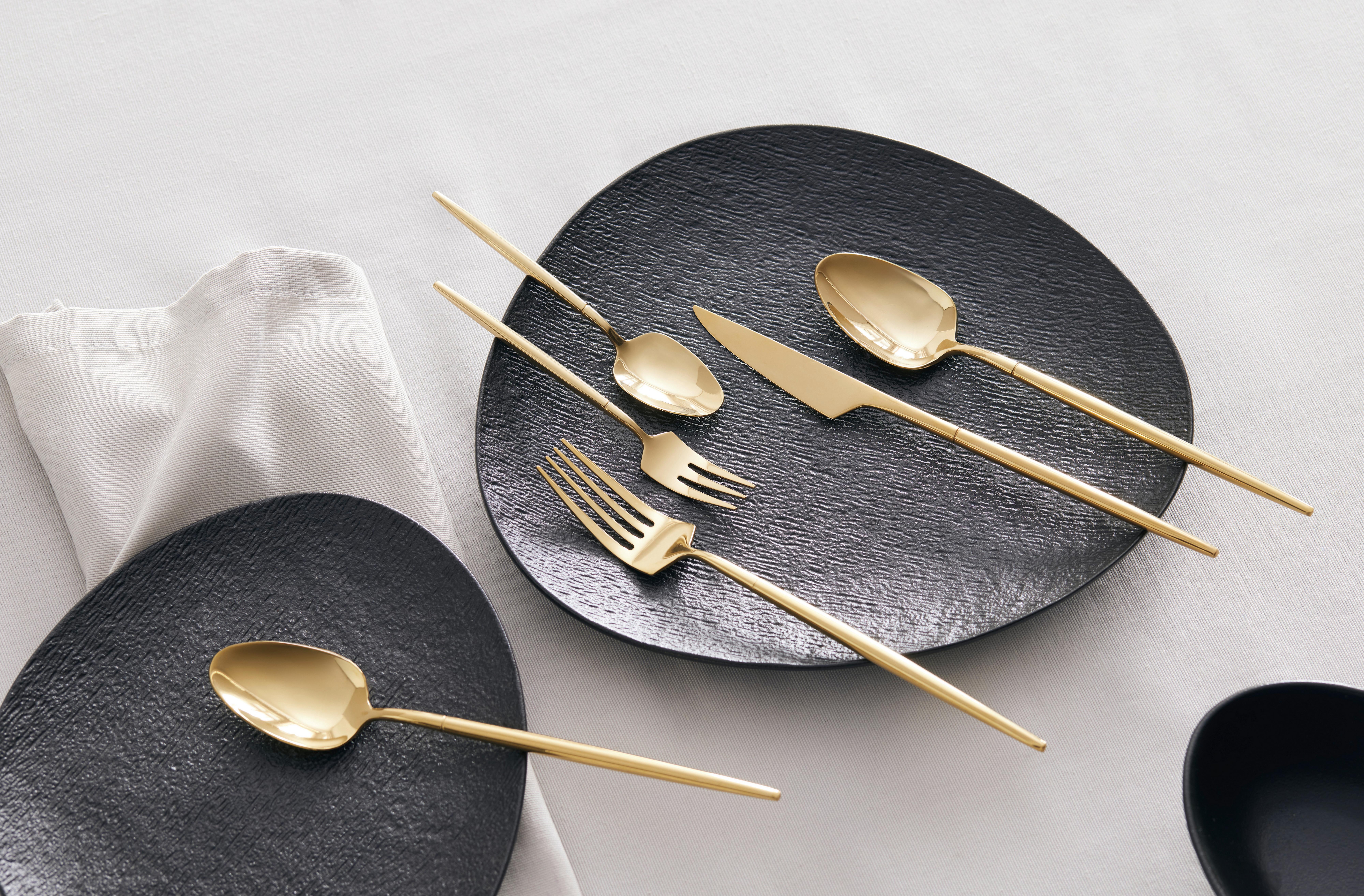 BESTICKSET ELEGANCE -AKT- - guldfärgad, Klassisk, metall - Mömax