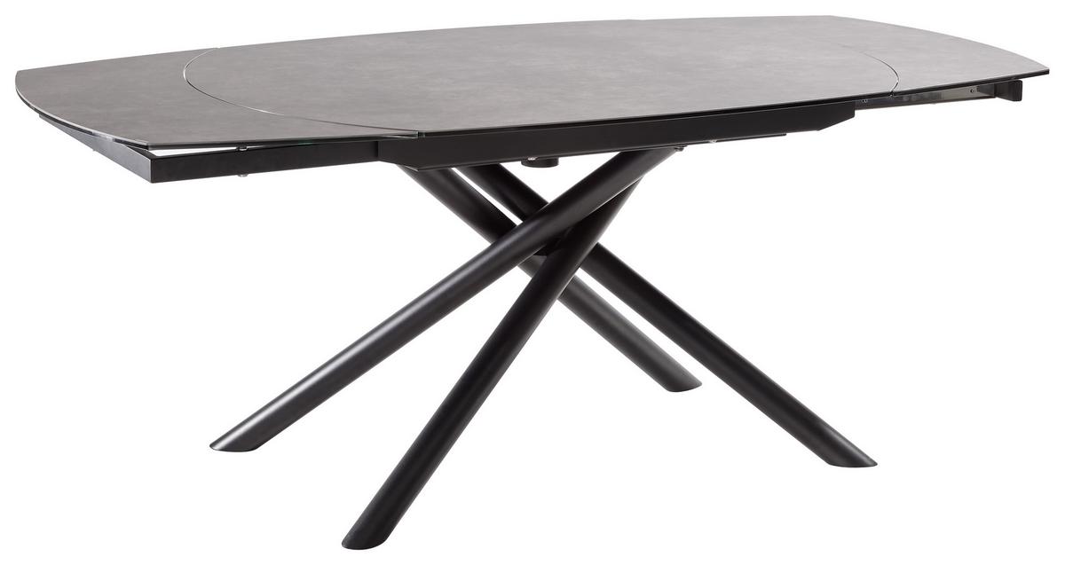 STÓŁ DO JADALNI BINZ -EXKLUSIV- - antracytowy/czarny, Design, metal/szkło (130-190/100/77cm) - Novel