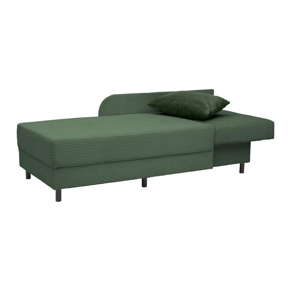 Liege Nova Olivgrün - Schwarz/Olivgrün, MODERN, Holz/Textil (145/62/85cm) - Mömax