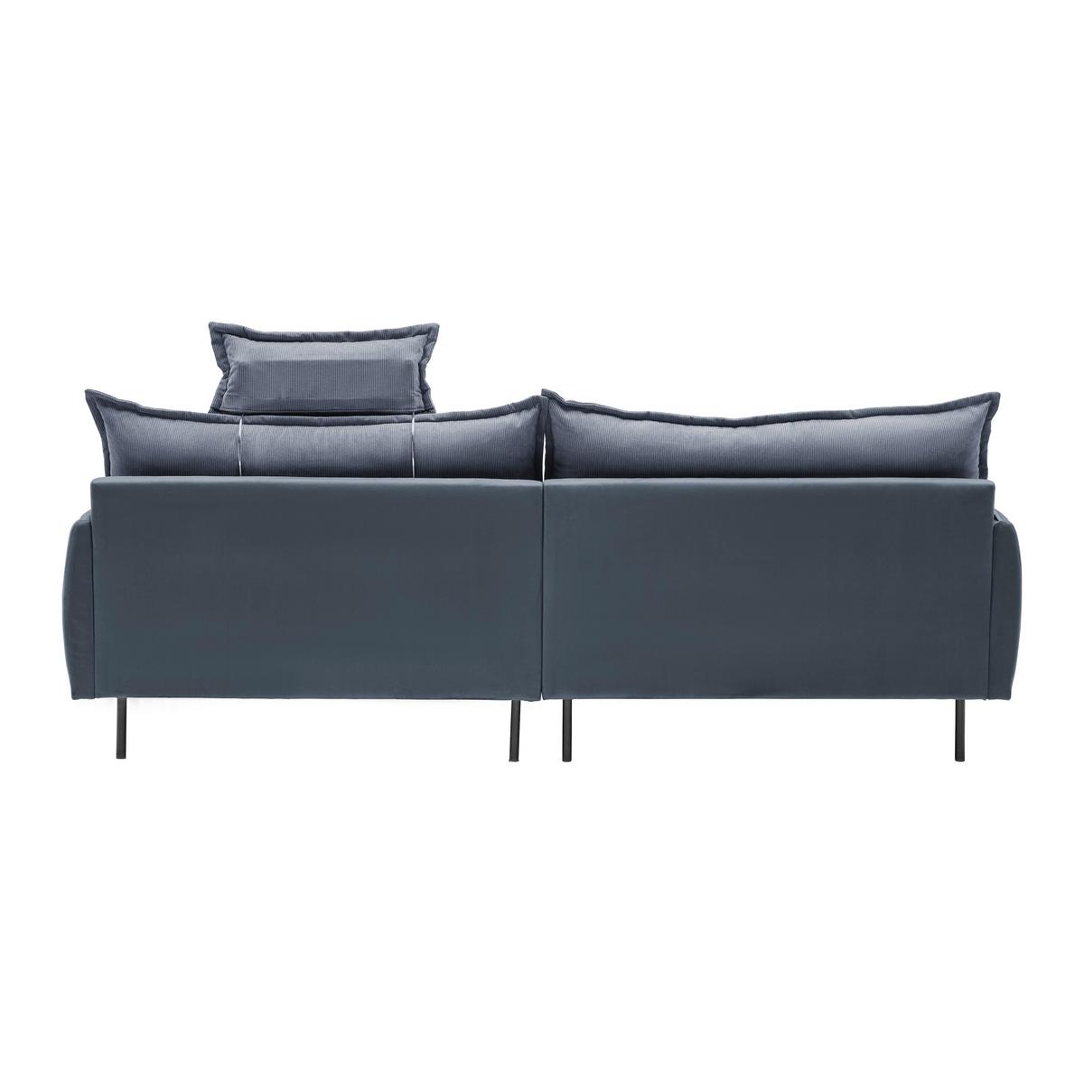 Ecksofa Nuovo Blaugrau - Blaugrau/Schwarz, MODERN, Textil/Metall (245/72-113/190cm) - Mömax