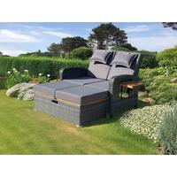 Loungegarnitur Bari ca. 116x95x118 cm Grau - Dunkelgrau/Anthrazit, Basics, Holz/Kunststoff (116/95/118cm) - Gardenson
