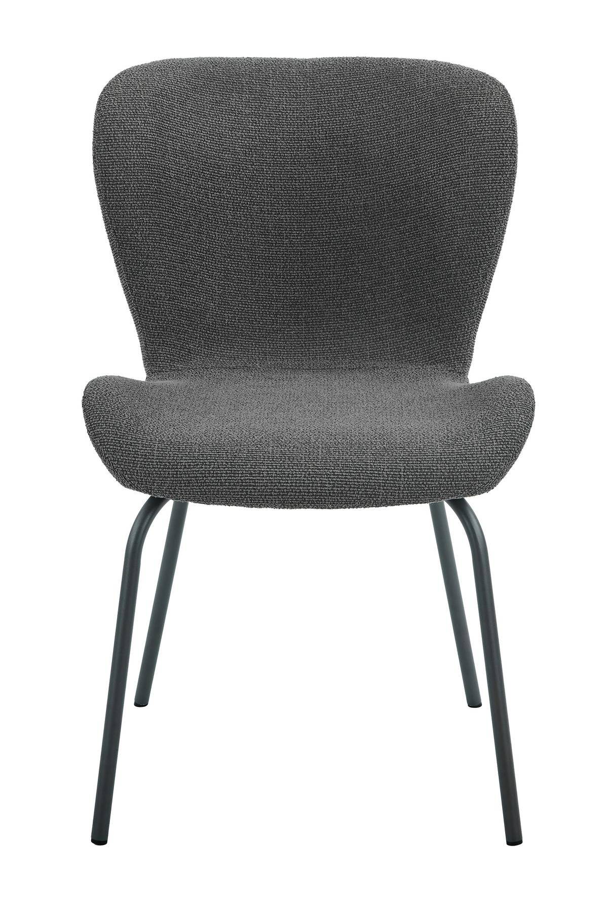 STUHL-SET LAGOS S 2ER-SET - Anthrazit/Grau, MODERN, Textil/Metall (50/83,5/60cm) - MID.YOU