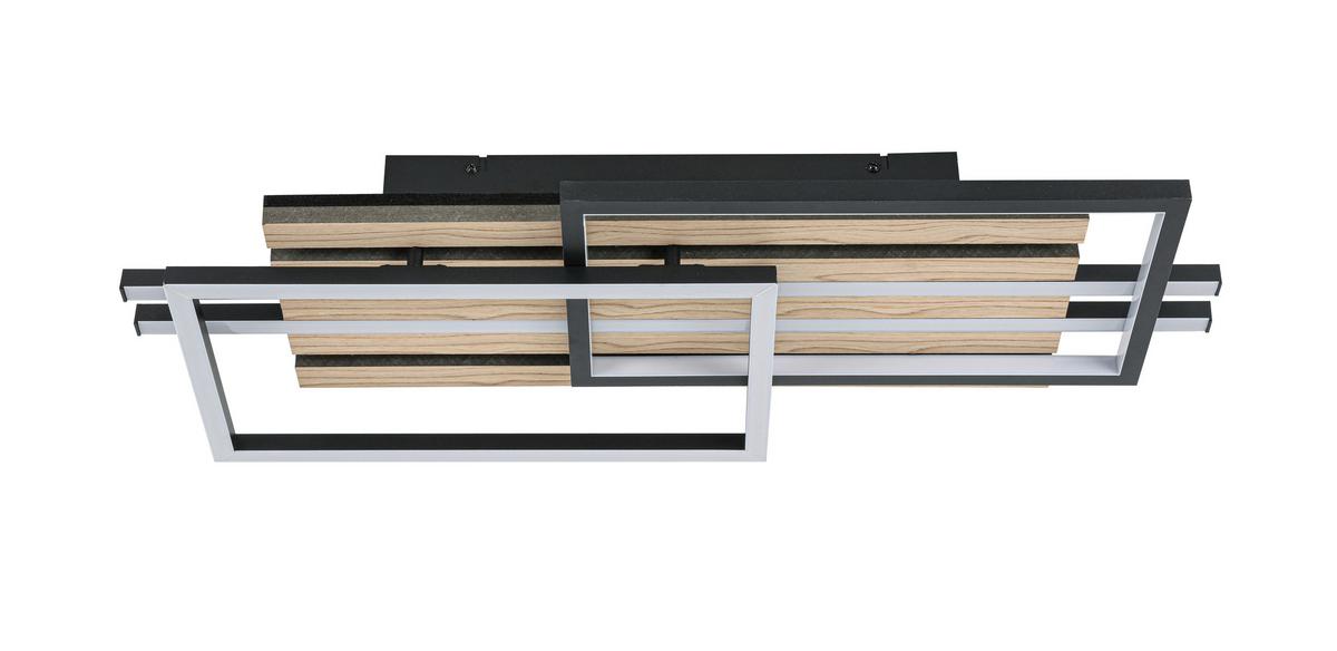 LAMPA SUFITOWA LED LONG BEACH *SBN* - kolor dębowy/czarny, Natur, materiał drewnopochodny/tworzywo sztuczne (65/26,5/9cm) - Novel