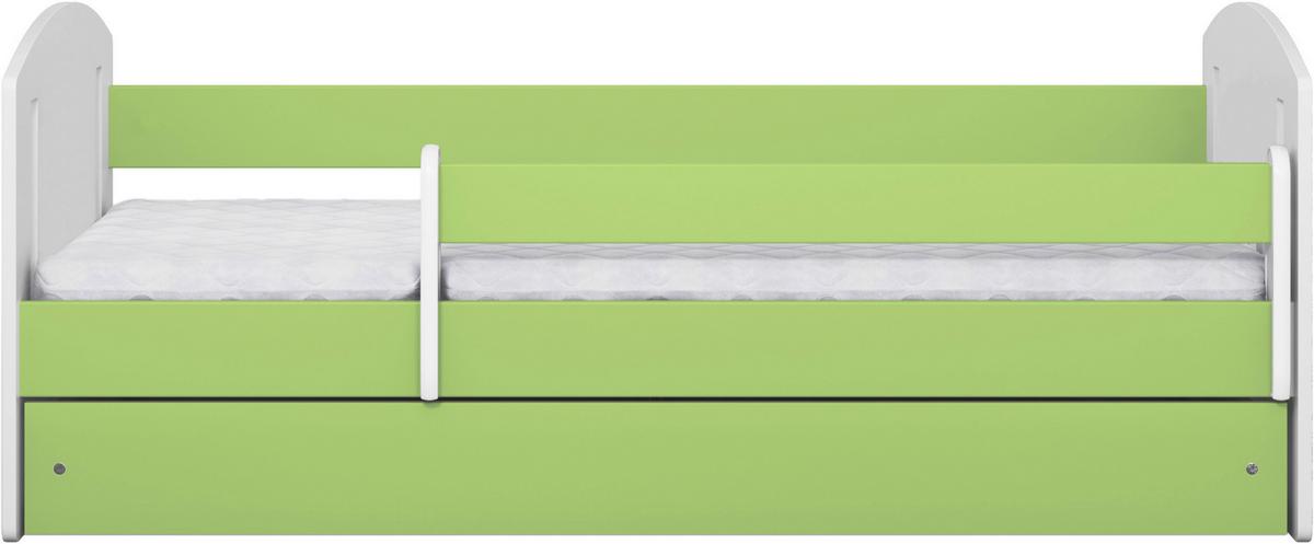 Otroška Postelja Classic 2, Bela, Zelena, 80x140cm - zelena/bela, Moderno, tekstil/leseni material (80/140cm) - MID.YOU
