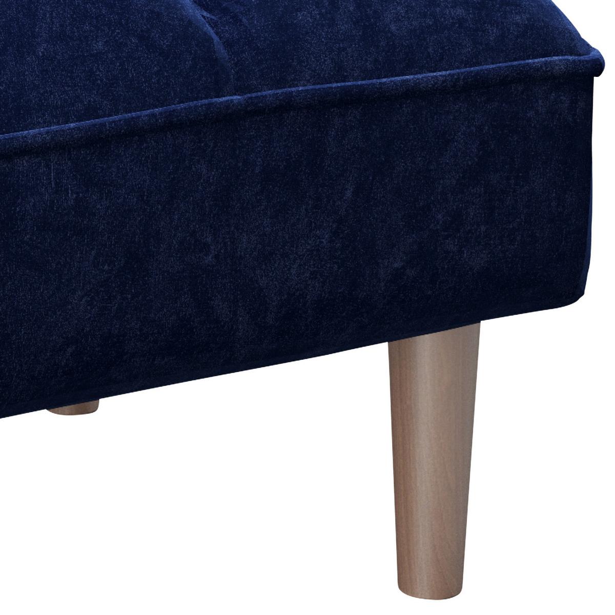 Hocker Scarlett Blau Samt - Blau, KONVENTIONELL, Holz/Textil (88/43,5/57cm) - Playboy