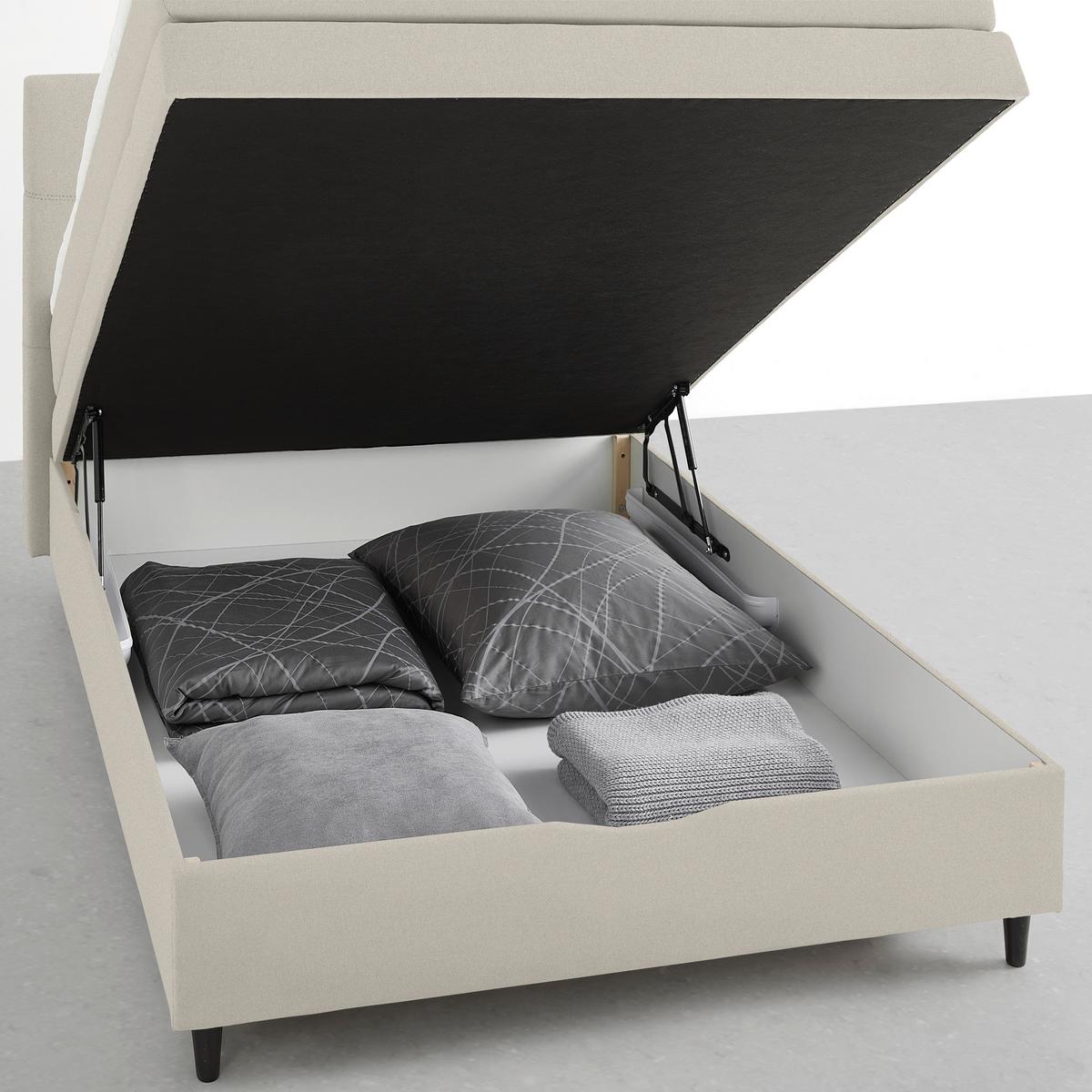 Boxspringbett Miami in Taupe ca. 140x200cm - Taupe/Schwarz Hochglanz, KONVENTIONELL, Holz/Holzwerkstoff (140/200cm) - Mömax