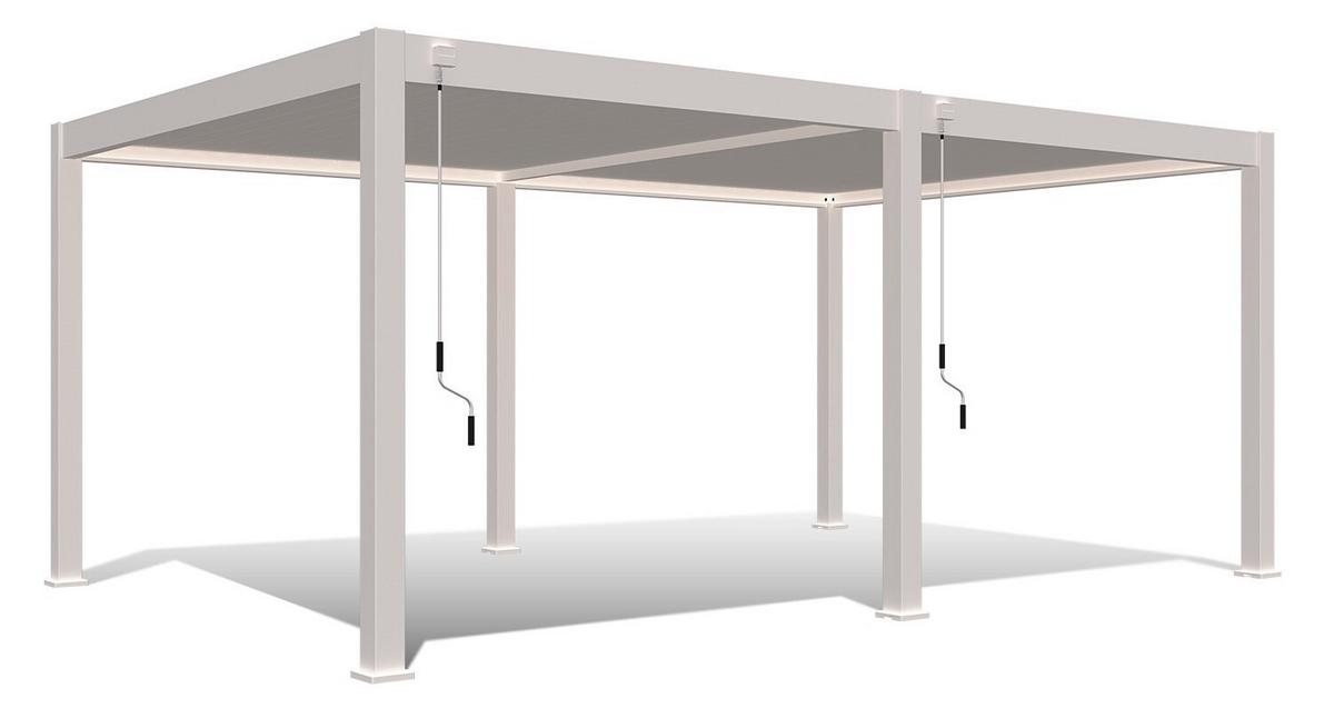 Pavillon Deluxe Plus ca. 600x255x400 cm Alu Weiß - Weiß, Basics, Metall (600/255/400cm) - WEIDE