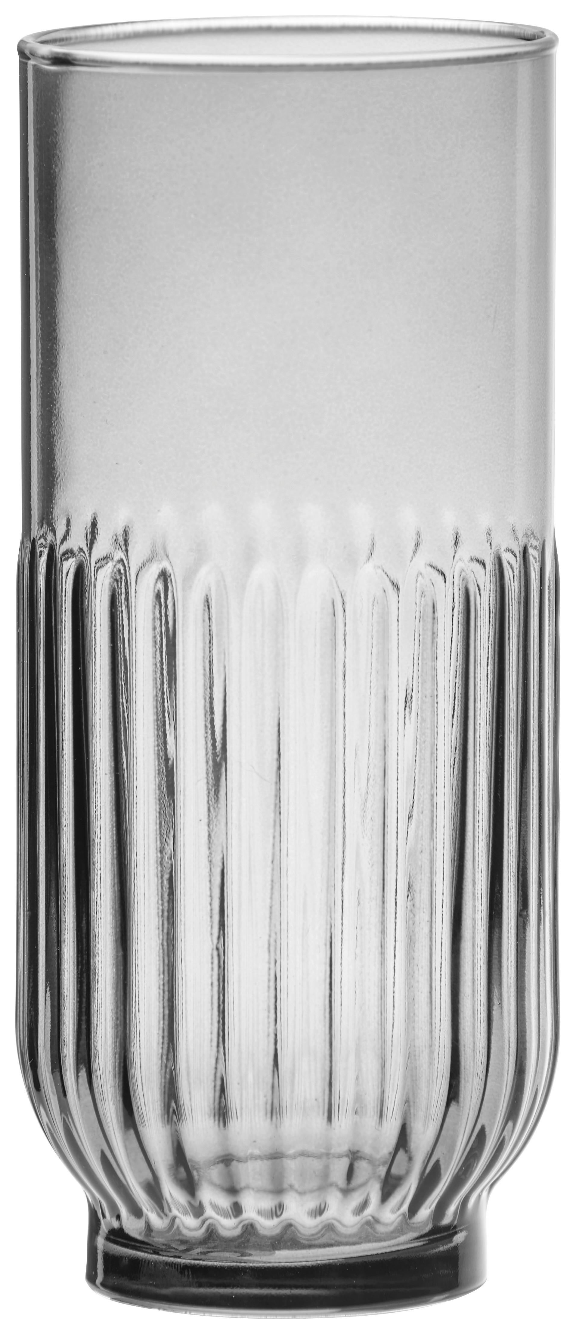 Longdrinkglas Black Skye in Dunkelgrau ca. 395ml - Dunkelgrau, Modern, Glas (6,5/15cm) - Premium Living