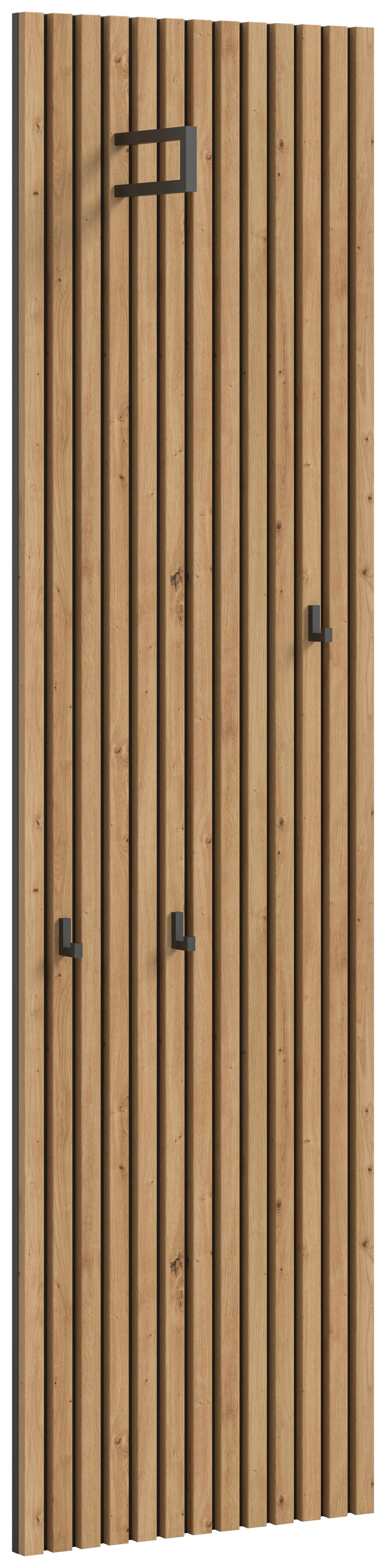 Garderobni Panel Delton - hrast Artisan, Design, drvni materijal (51/192/22cm) - Modern Living