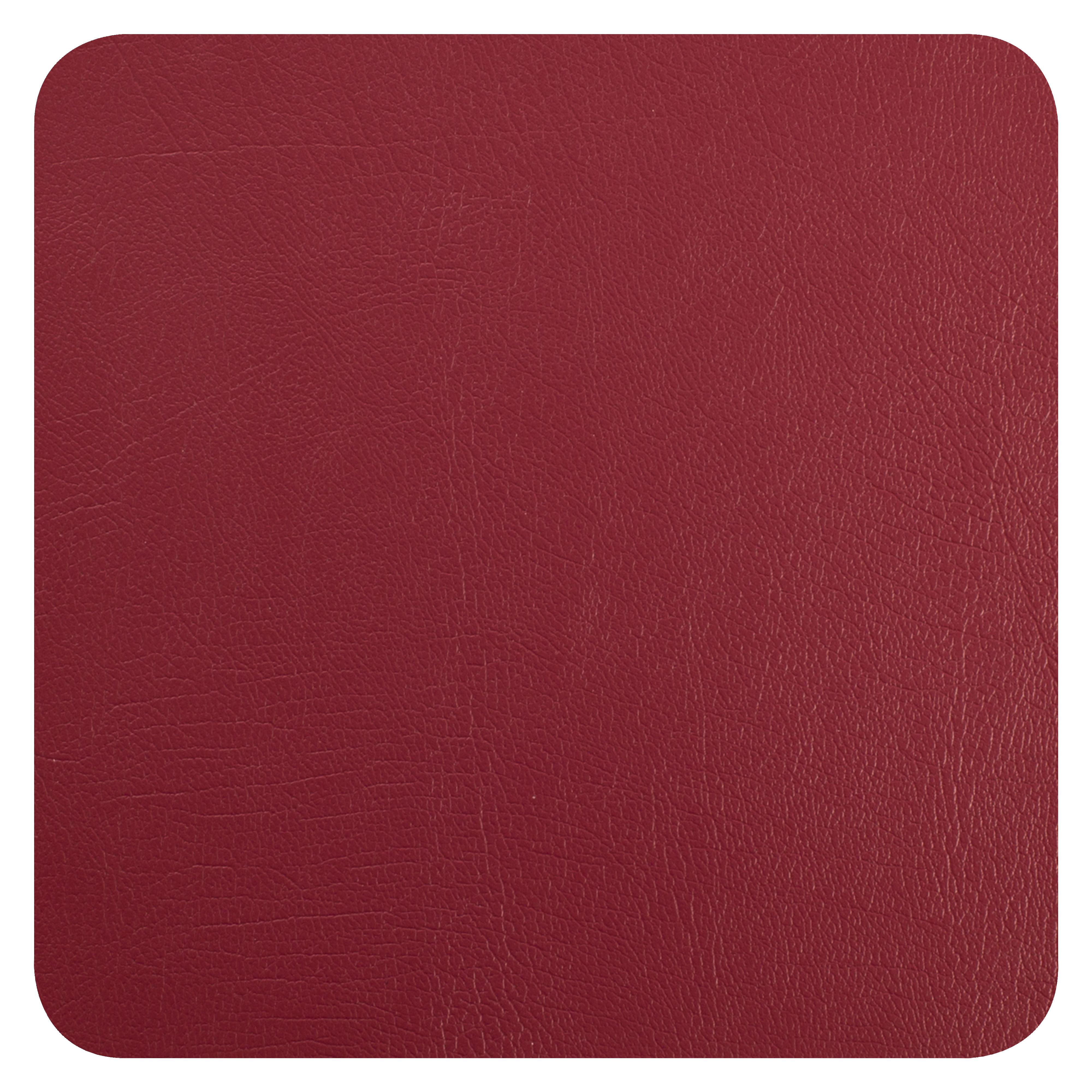 Untersetzer Jette aus Leder in Weinrot - Weinrot, Leder (10/10cm) - Premium Living