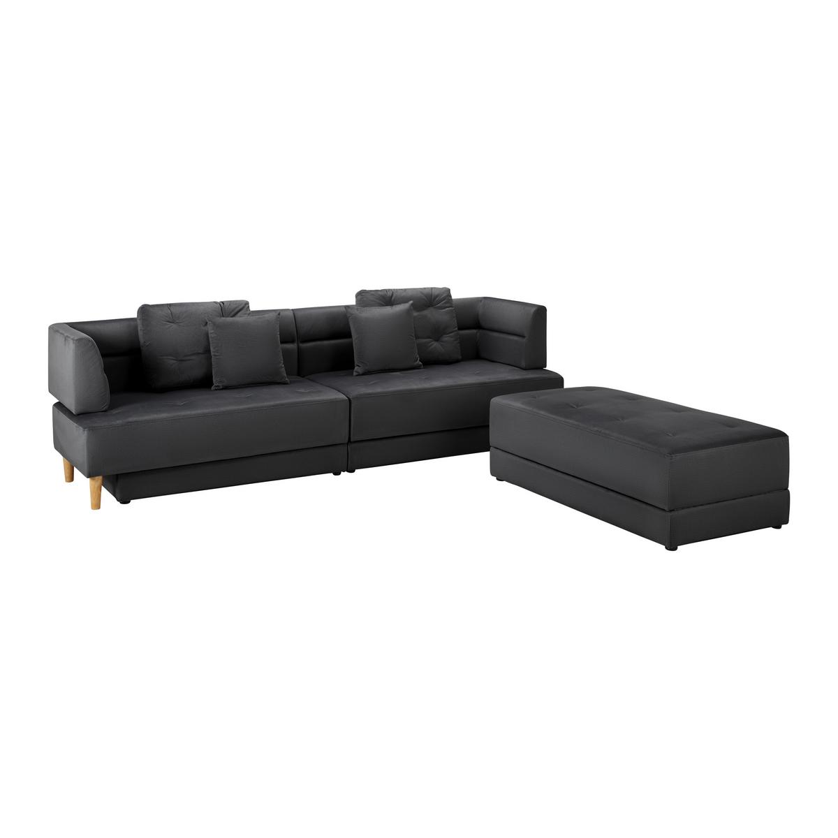 Coltar ELIZA - gri închis, Modern, lemn/textil (260/75/210cm) - Bessagi Home