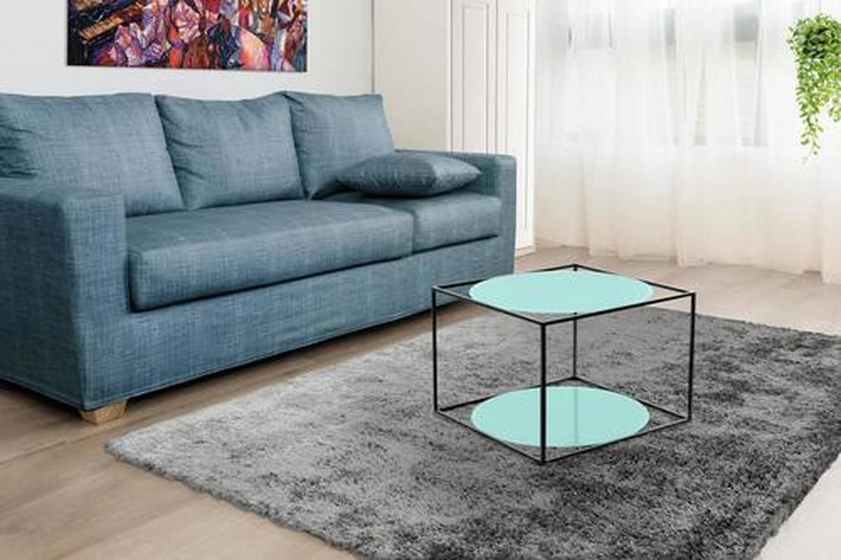 BEISTELLTISCH 2LYMU - Schwarz/Grün, Basics, Glas/Metall (50/50/36cm) - Kayoom