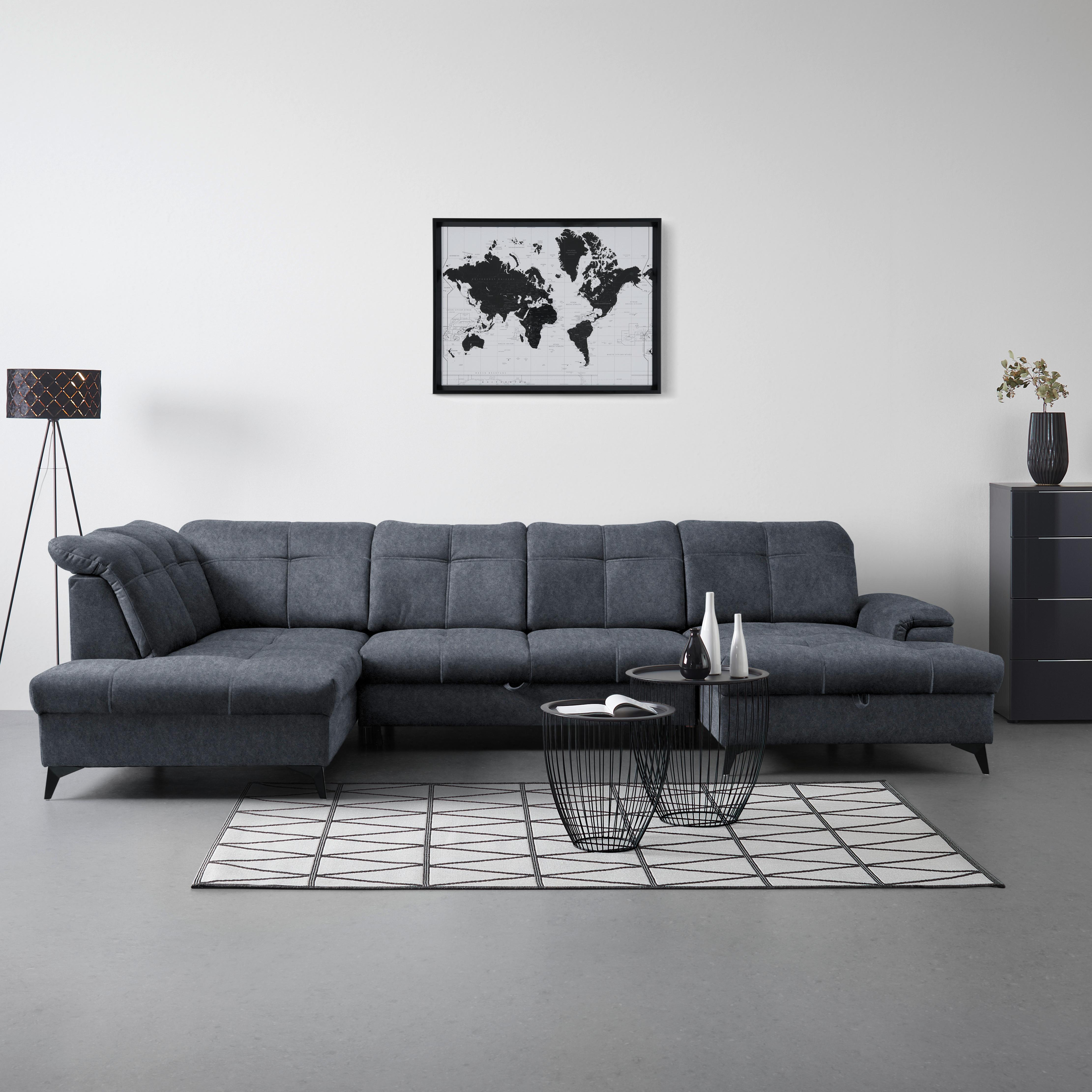Colțar SIERRA - gri deschis/grafit, Modern, textil (230/364/181cm) - Mömax