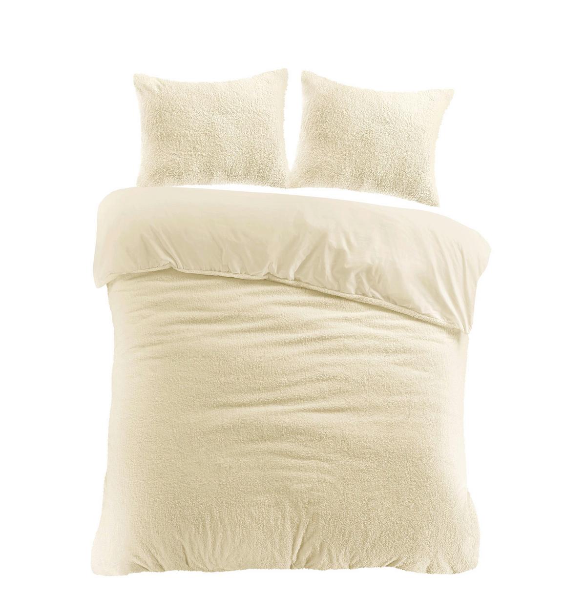 BETTWÄSCHESET TEDDY - Creme, Textil (160/210cm) - Modern Living