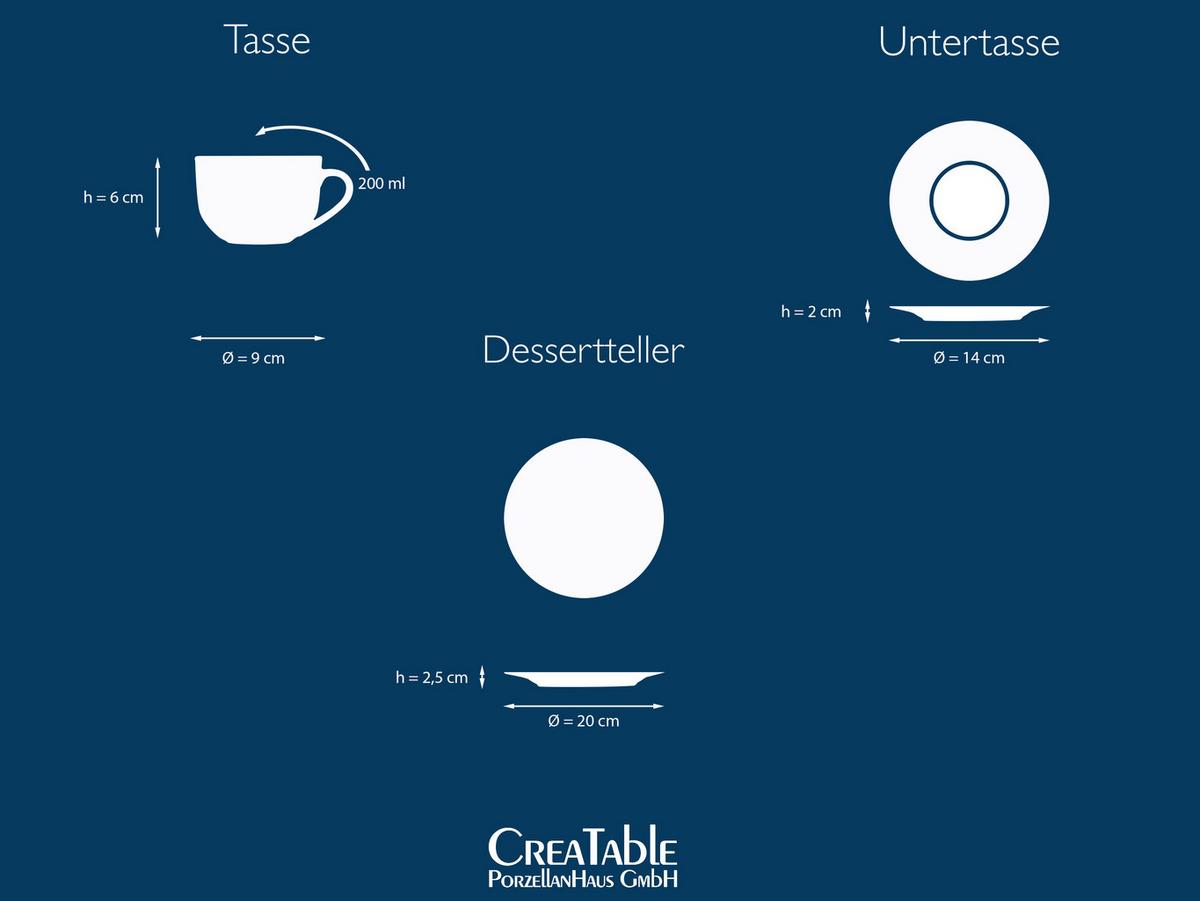 Kaffeeservice Luna Weiß, 18-teilig - Weiß, Basics, Keramik - Creatable