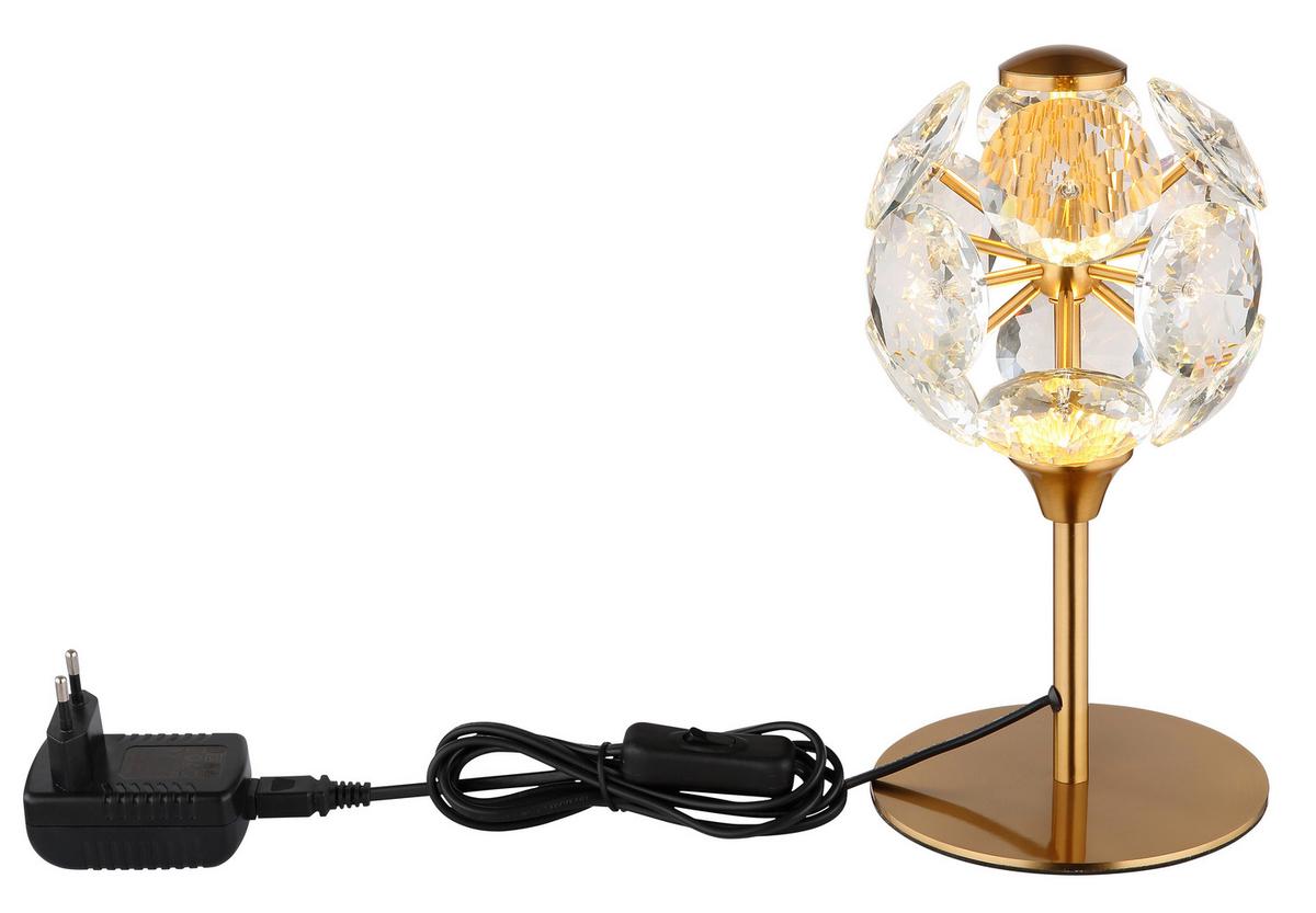 Led Stolna Svjetiljka Virina - prozirno/zlatne boje, Konvencionalno, staklo/metal (15/26,5cm) - Globo