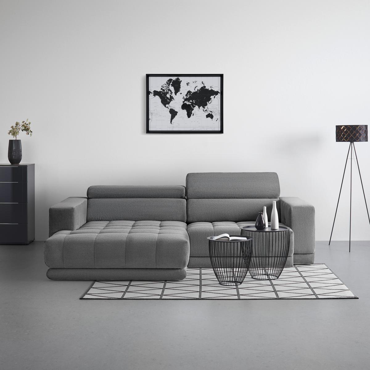 Kutna Garnitura Portland - siva/crna, Moderno, tekstil/plastika (197/98/275cm) - Premium Living