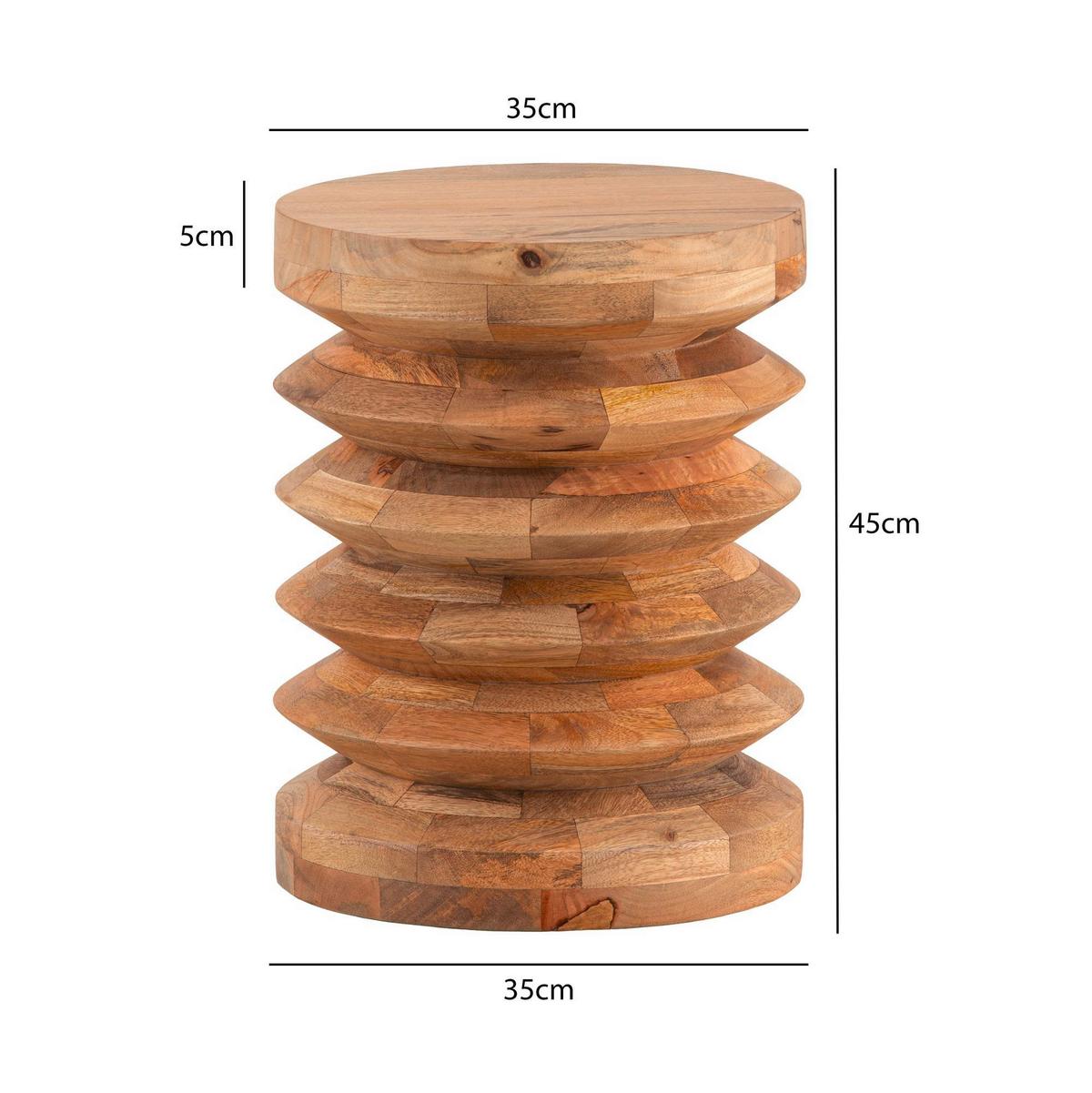 Mizica Mango, Pravi Les - rjava, Design, les (35/35/45cm) - Livetastic