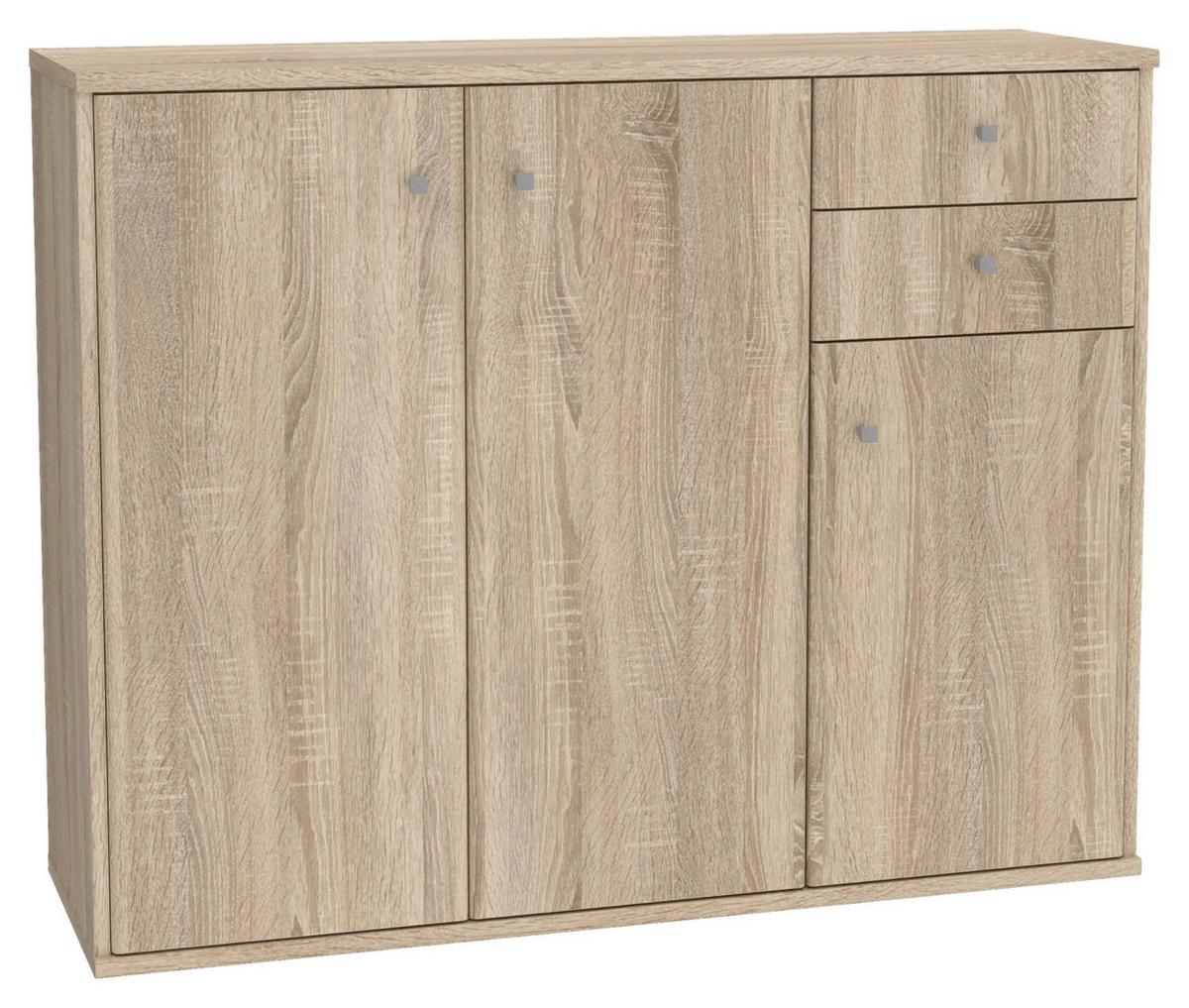 Komoda Tempra 2, Barva Hrasta - barve hrasta/hrast sonoma, Basics, umetna masa/leseni material (108,8/85,5/34,8cm) - Mömax