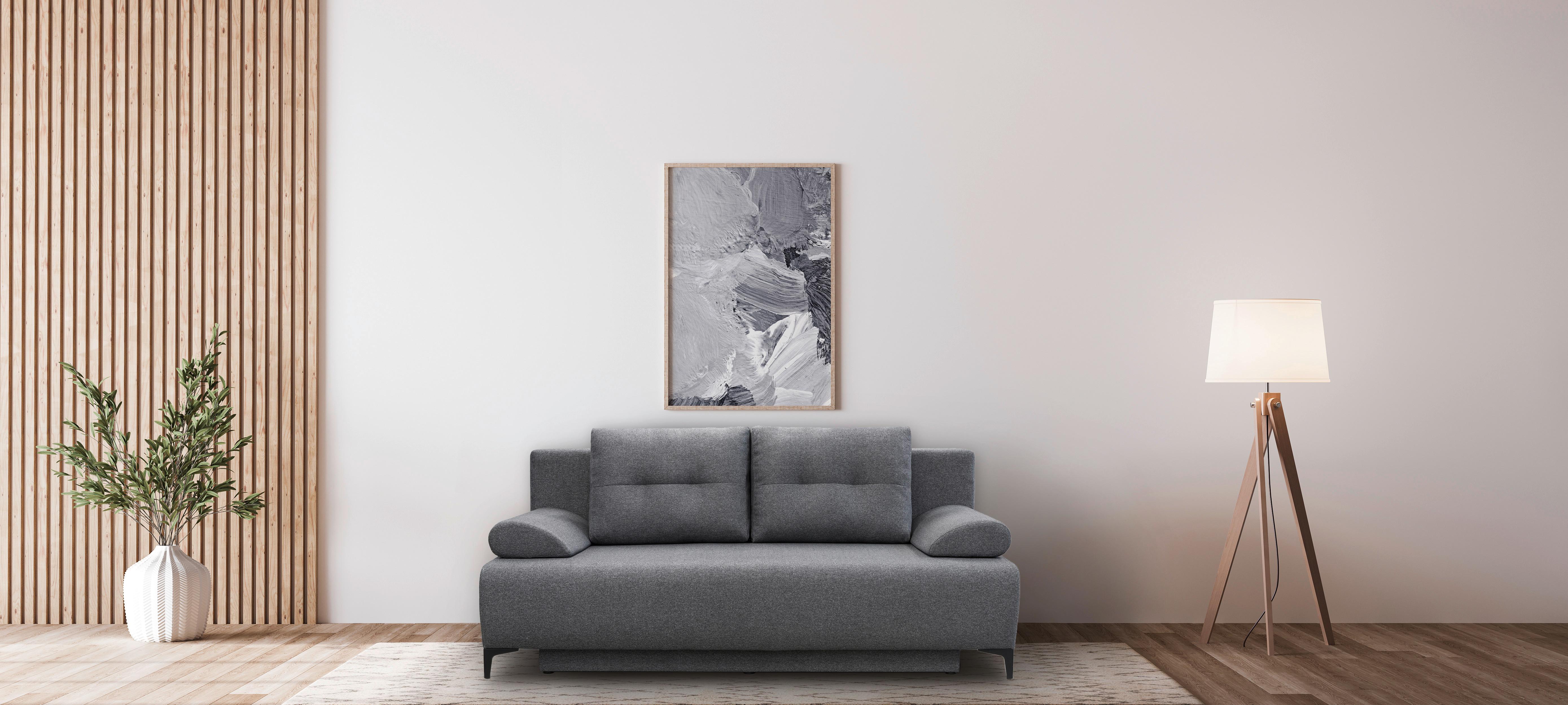 Zofa Boxspring Viera, Temno Siva, Ležišče, Predal - temno siva/črna, Moderno, kovina/tekstil (201/100/105cm) - Mömax
