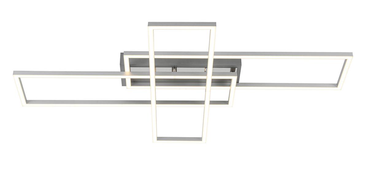 LAMPA SUFITOWA LED MANSFIELD *SBN* - kolor srebrny/kolor aluminiowy, Basics, tworzywo sztuczne/metal (82,5/55/8cm) - Novel