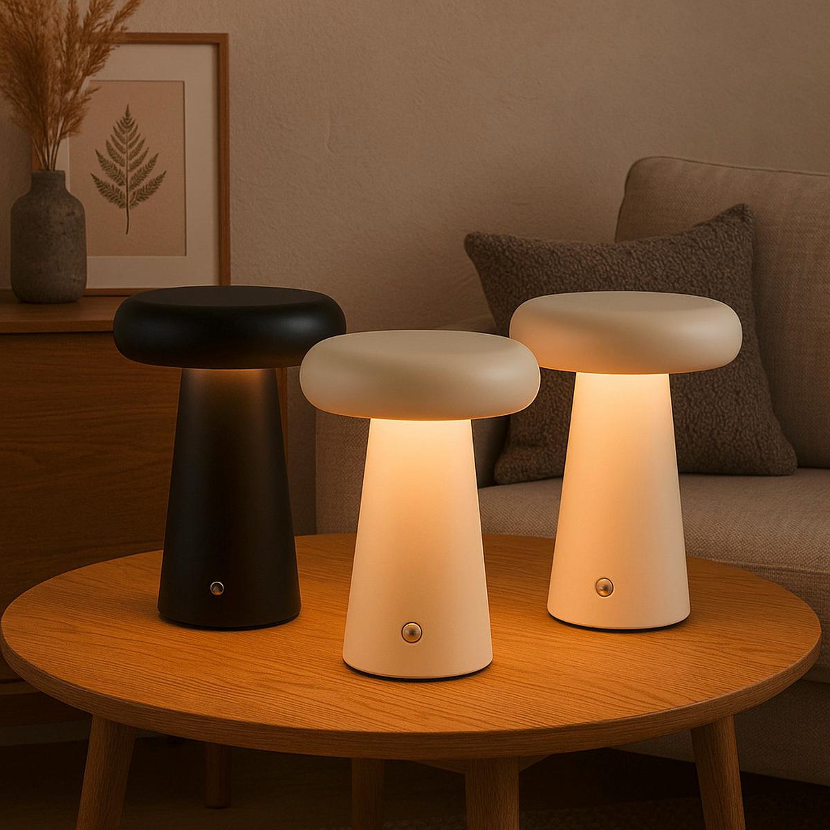 LAMPA STOŁOWA Z AKUMULATOREM G40895L09 MUFFIN - Design (14/18,5cm) - Brilliant