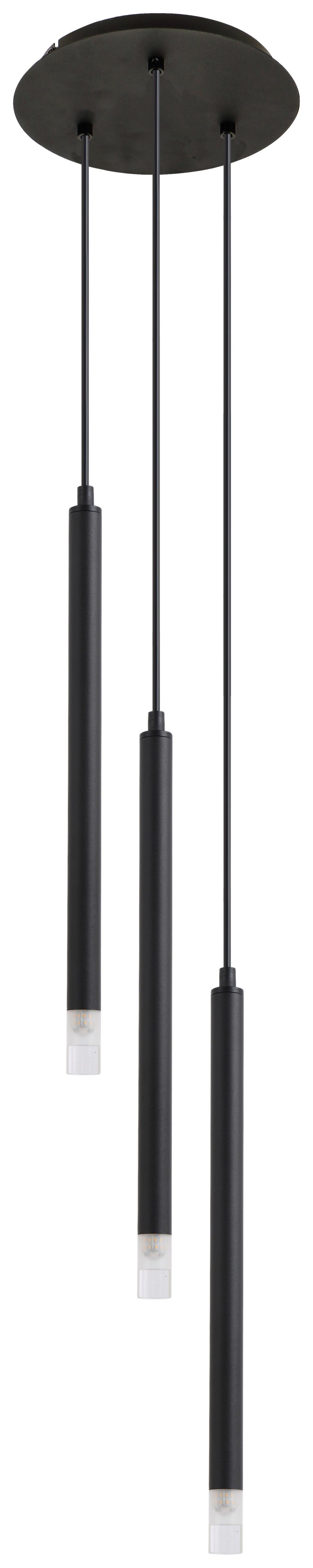 Hängeleuchte Simpl Klar/schwarz Max. 4 Watt - črna/prozorno, Moderno, kovina/umetna masa (24/120cm) - Mömax