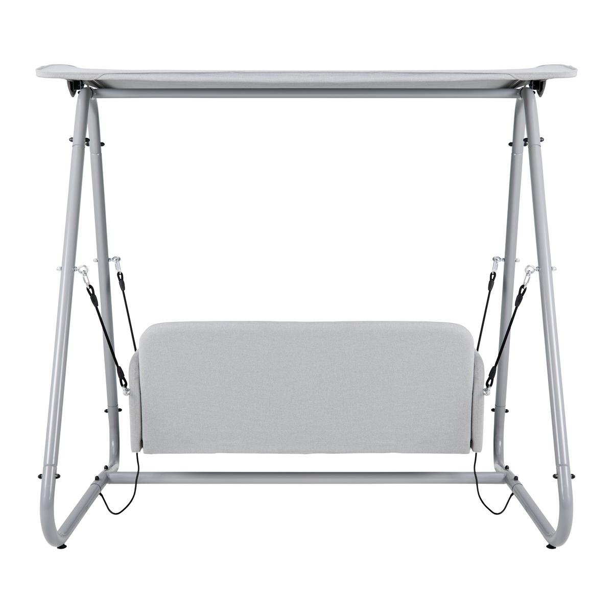 Hollywoodschaukel Ilva Blu Grau Outdoorstoff/Metall - Hellgrau, MODERN, Textil/Metall (178/175/142cm) - Bessagi Garden