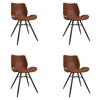 Stuhl-Set Barron 4er-Set ca. 47x82 cm Cognac - Cognac/Schwarz, KONVENTIONELL, Textil/Metall (47/82/55cm) - MID.YOU