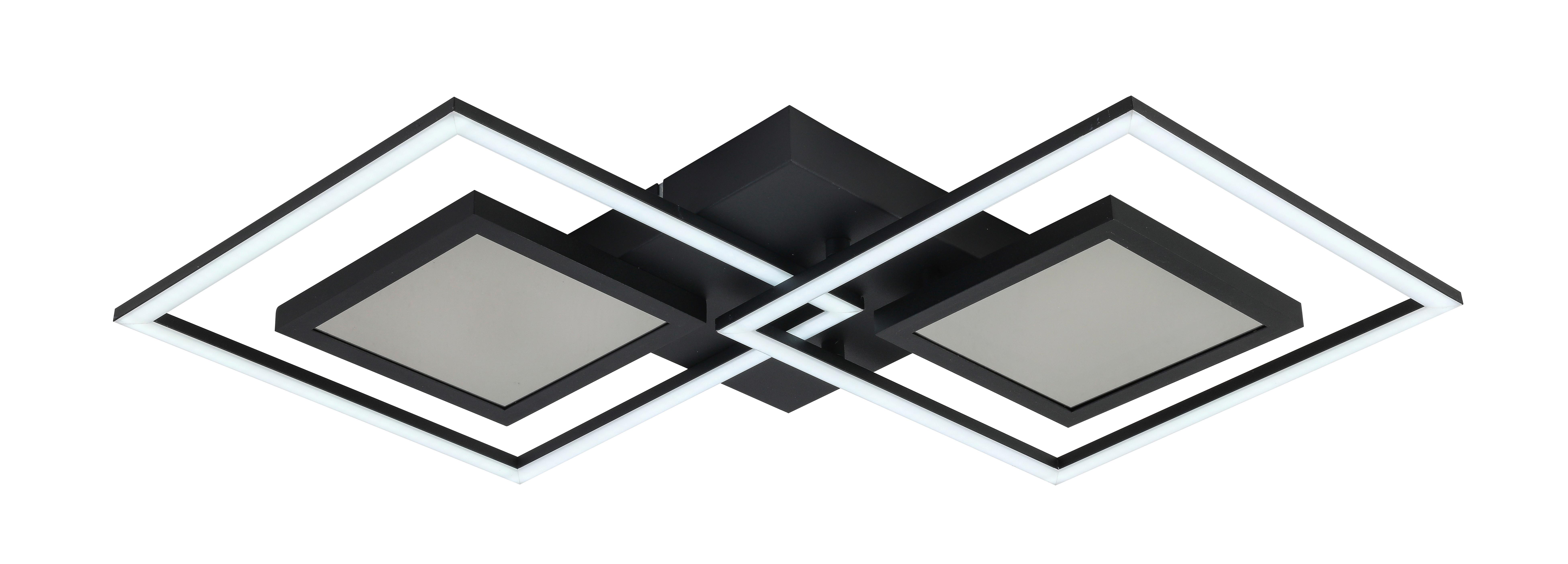 Stropna Led-svetilka Preceval - črna, kovina/umetna masa (41,8/75,3/6,7cm) - Premium Living