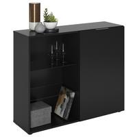 Kommode in Schwarz - Schwarz, MODERN, Glas/Holzwerkstoff (100/81/32cm) - Mömax